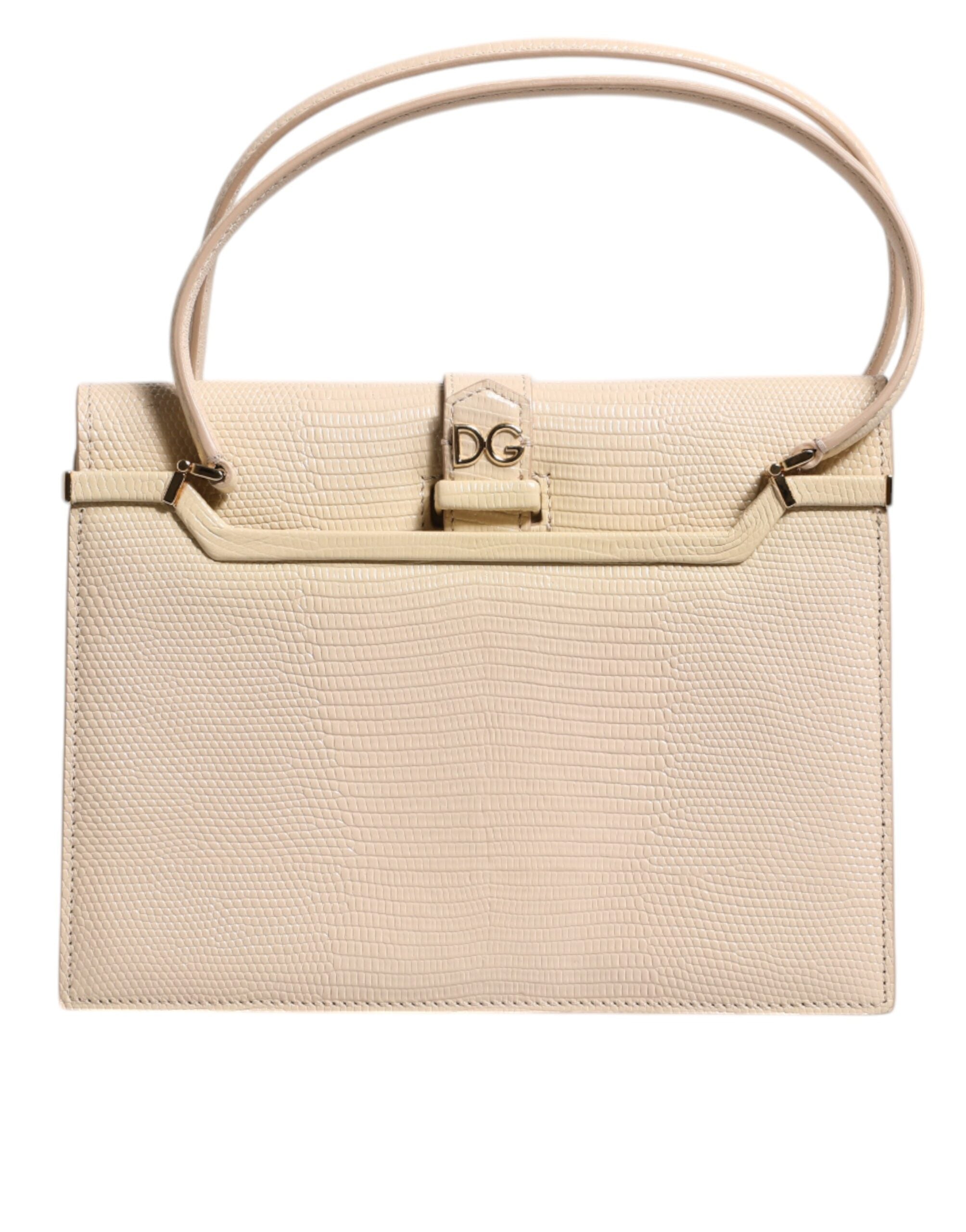 Dolce & Gabbana Beige Leather Ingrid Top Handle Shoulder Women's Bag (Pre-Owned)