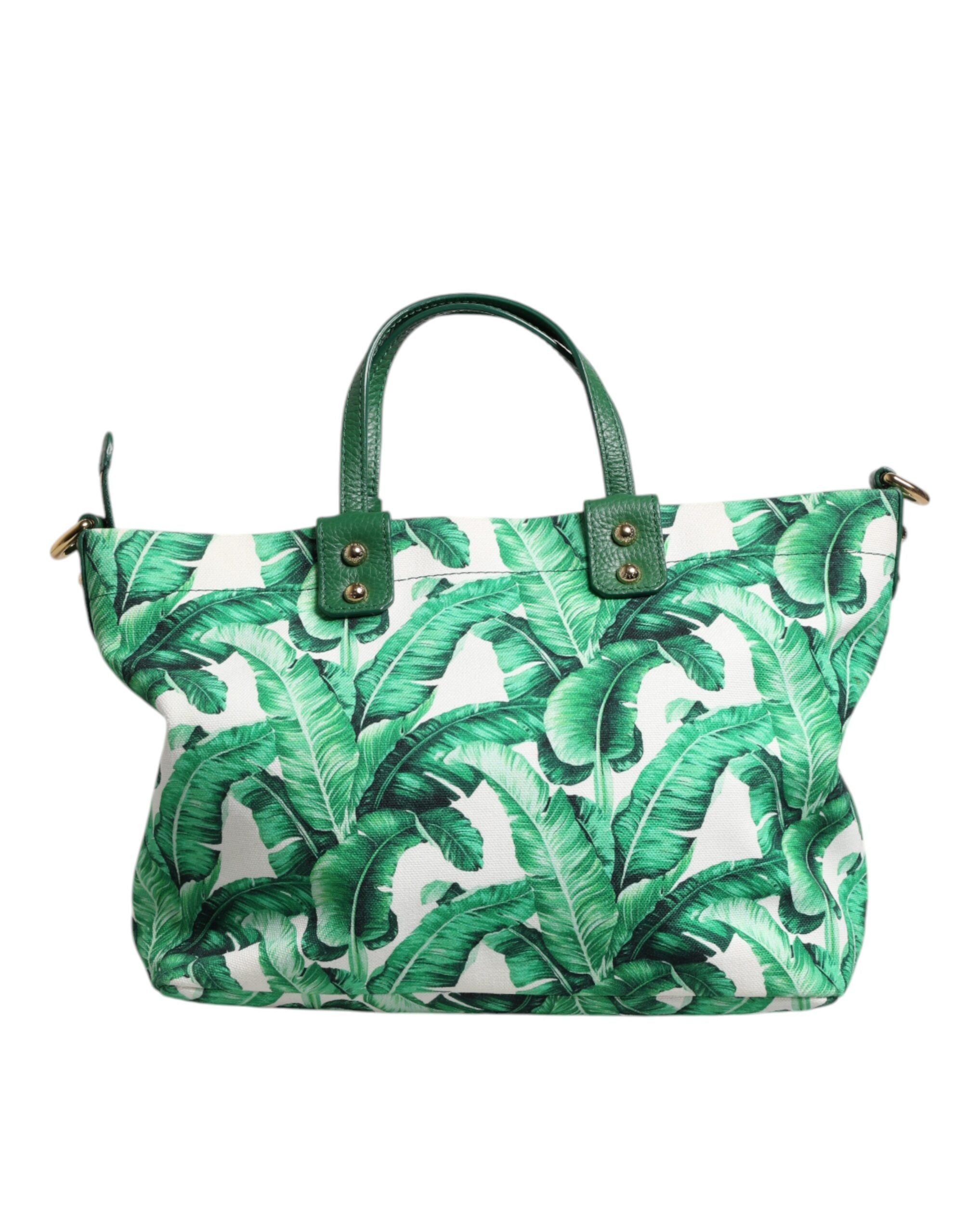 Dolce & Gabbana Green Canvas Botanical Garden Women Tote Women's Bag