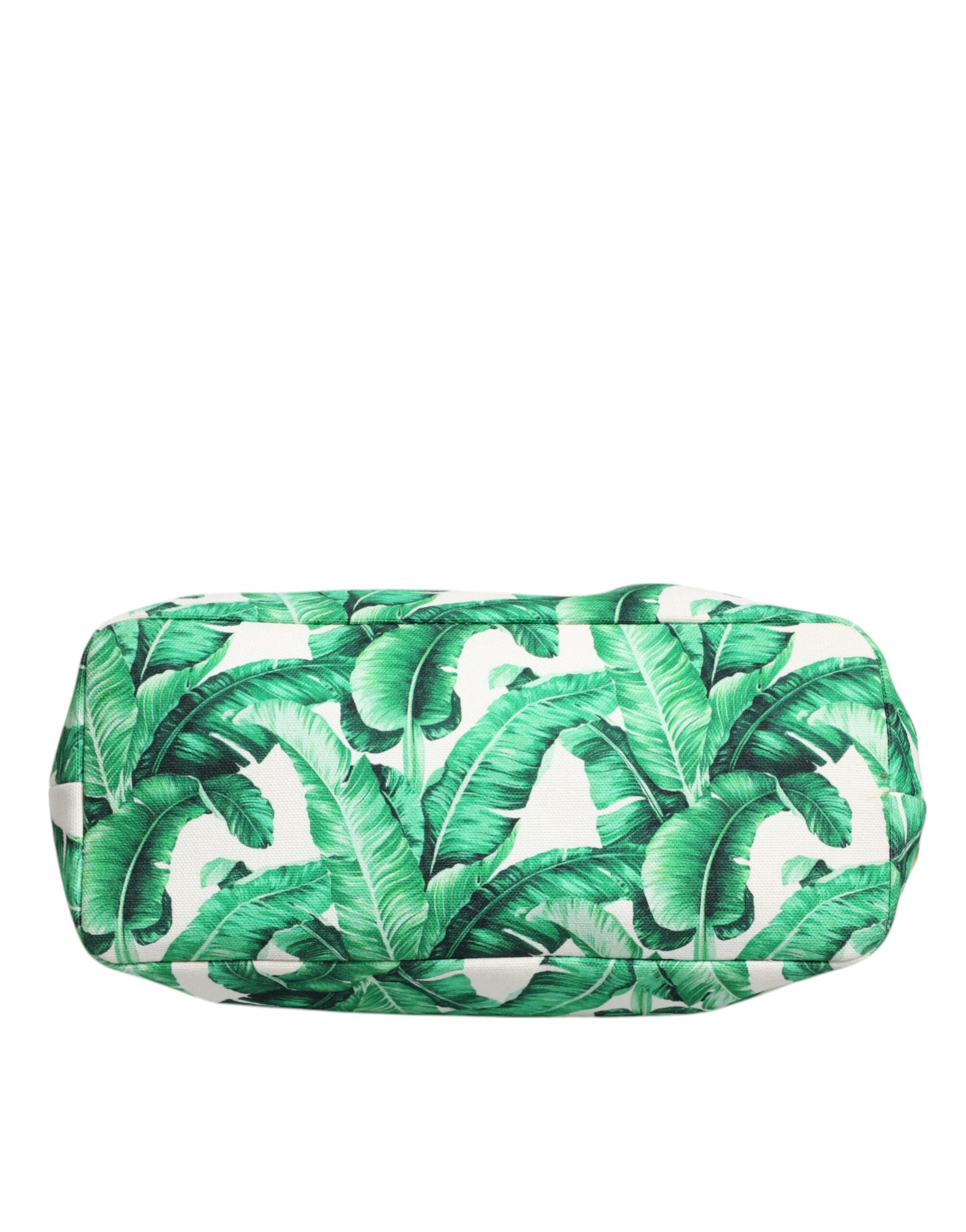 Dolce & Gabbana Green Canvas Botanical Garden Women Tote Women's Bag