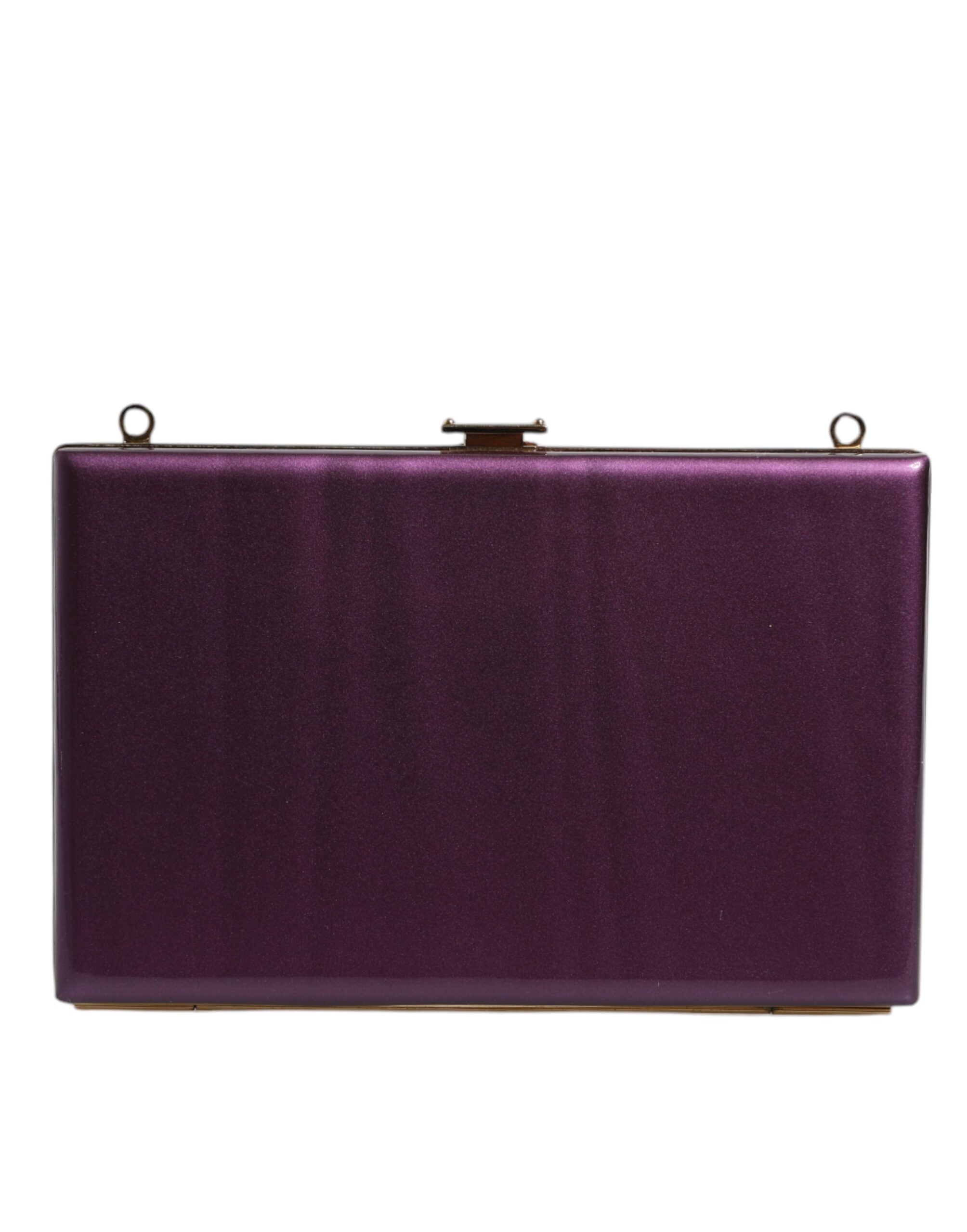 Dolce & Gabbana Purple Leather Clutch Evening Crossbody Women's Bag (Pre-Owned)