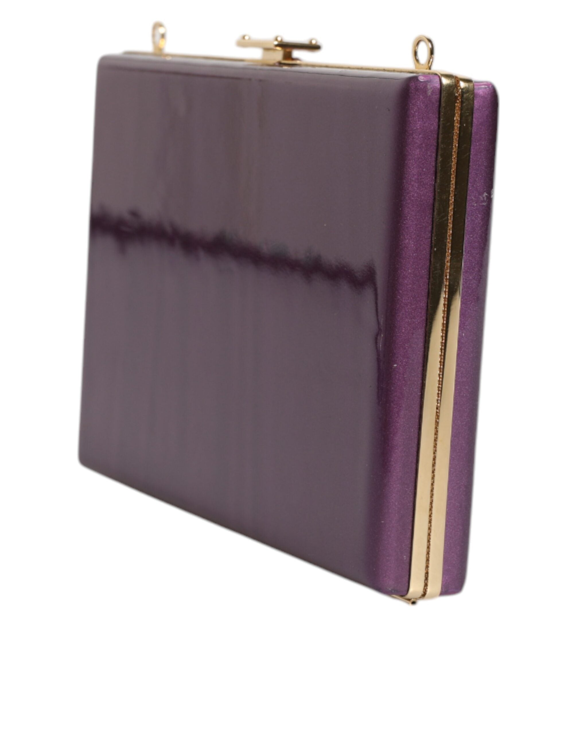 Dolce & Gabbana Purple Leather Clutch Evening Crossbody Women's Bag (Pre-Owned)