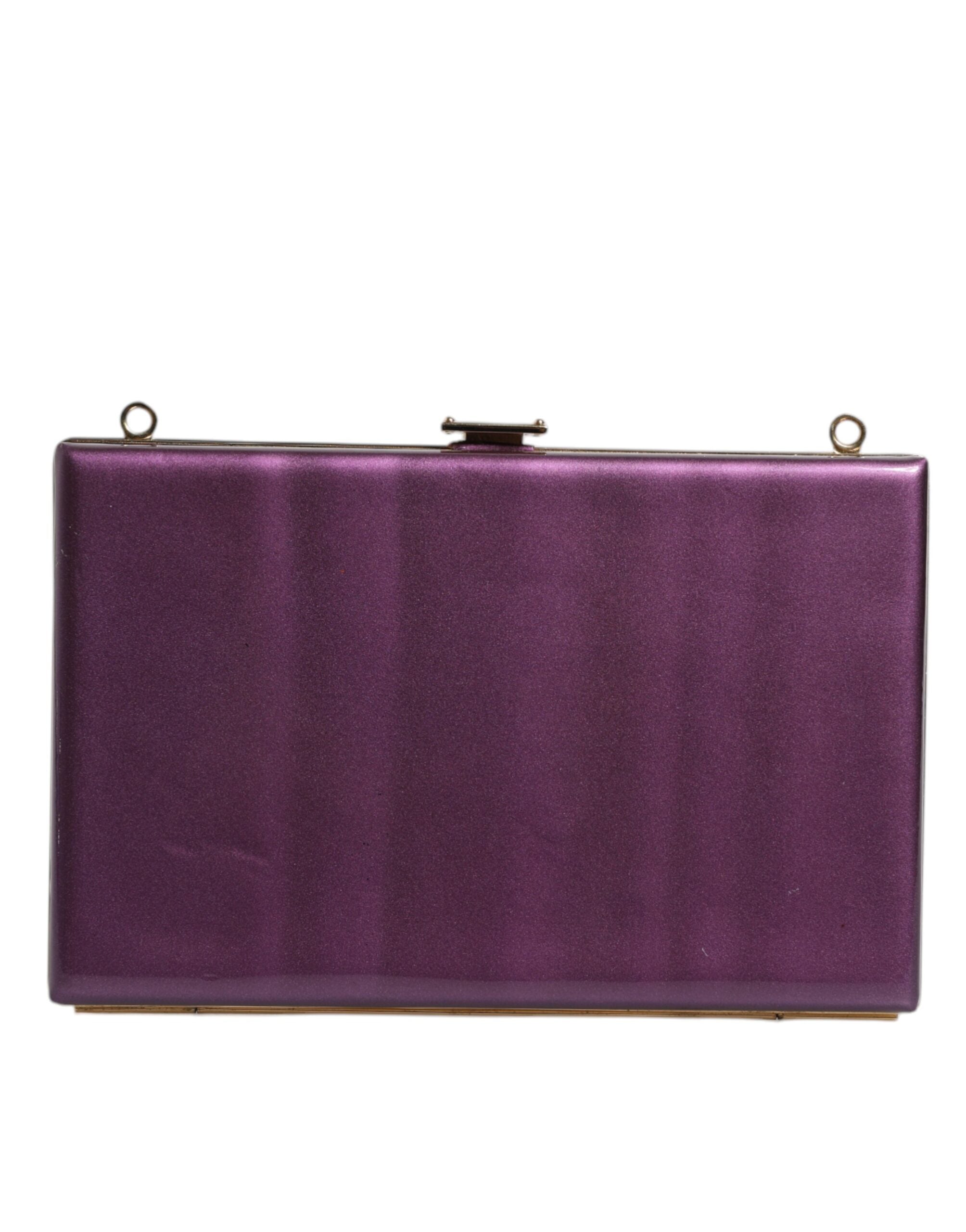 Dolce & Gabbana Purple Leather Clutch Evening Crossbody Women's Bag (Pre-Owned)