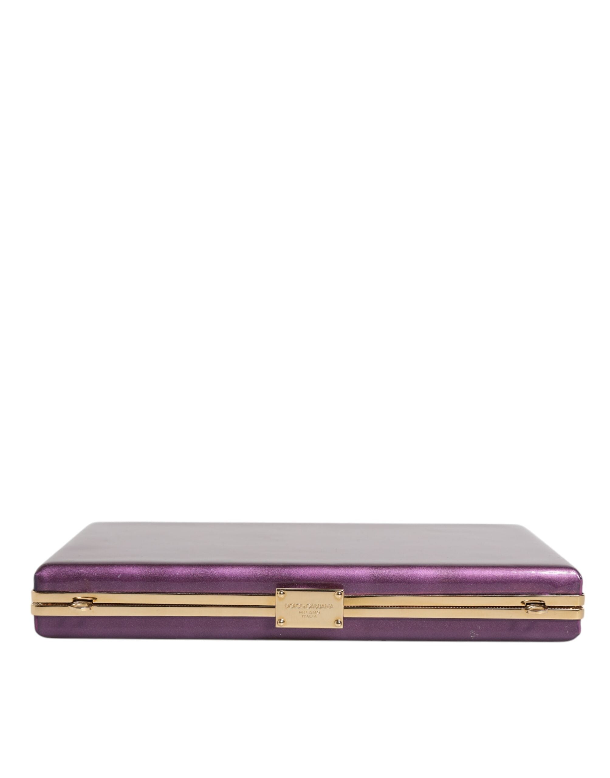 Dolce & Gabbana Purple Leather Clutch Evening Crossbody Women's Bag (Pre-Owned)