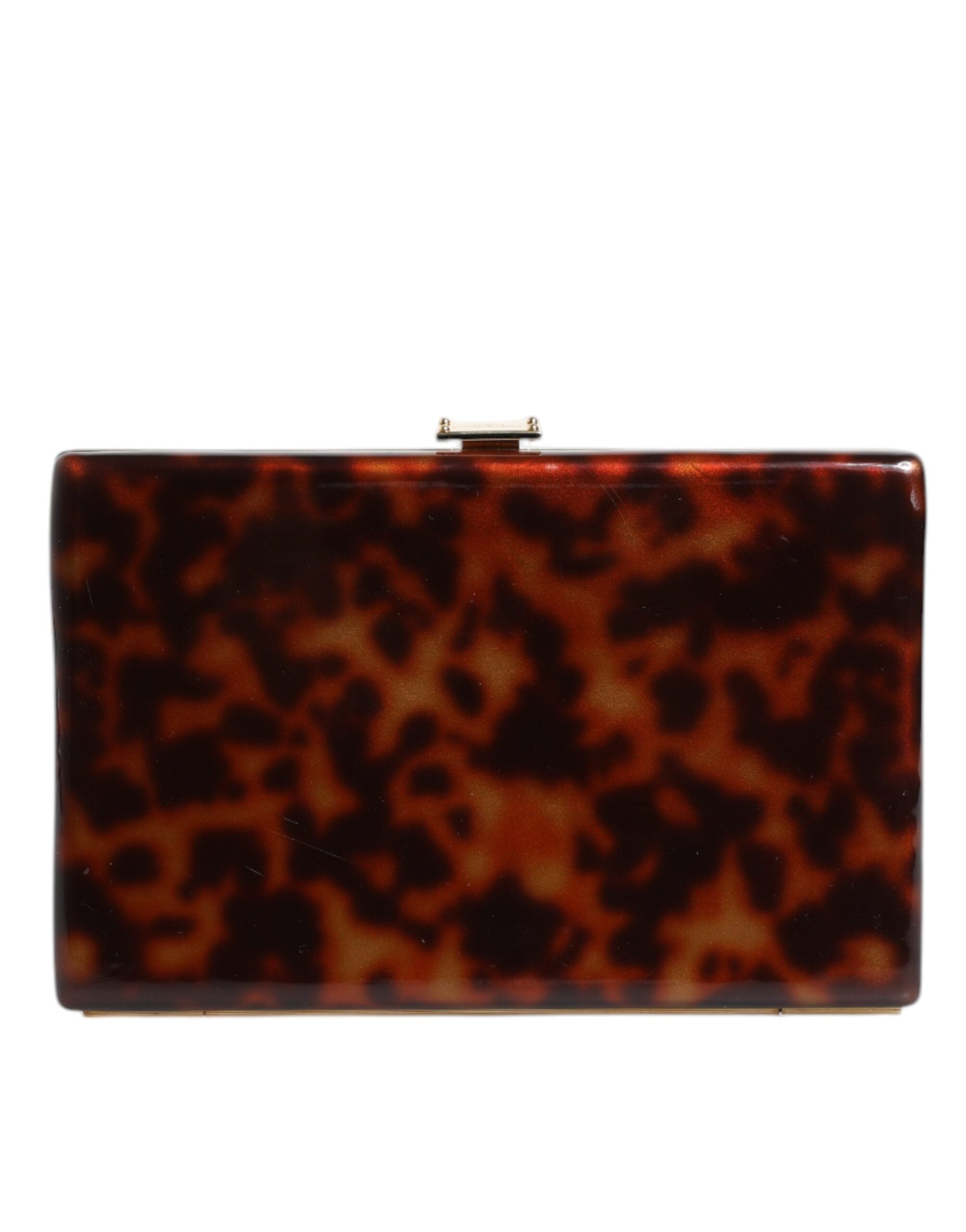 Dolce & Gabbana Brown Leather Clutch Evening Crossbody Women's Bag (Pre-Owned)