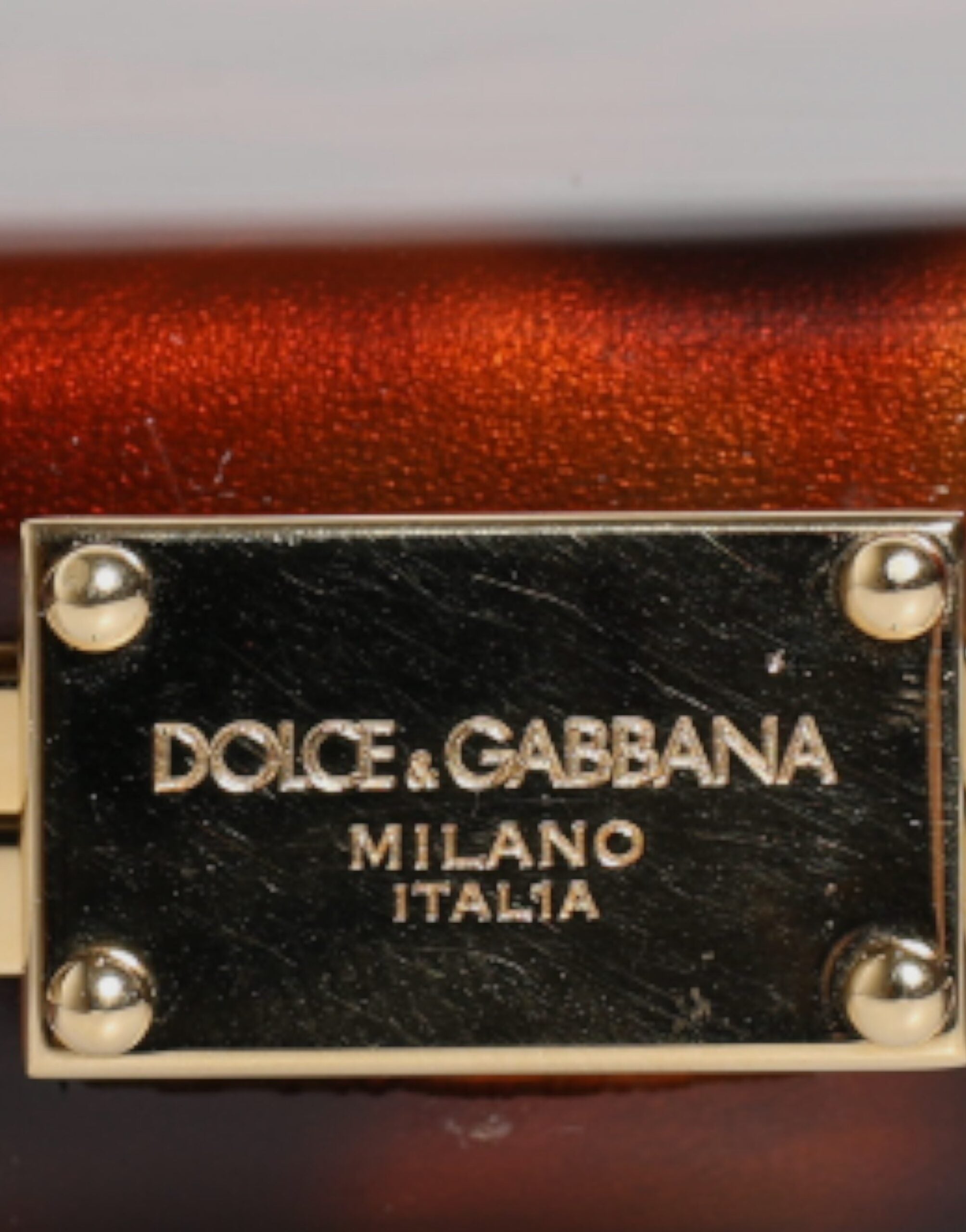 Dolce & Gabbana Brown Leather Clutch Evening Crossbody Women's Bag (Pre-Owned)