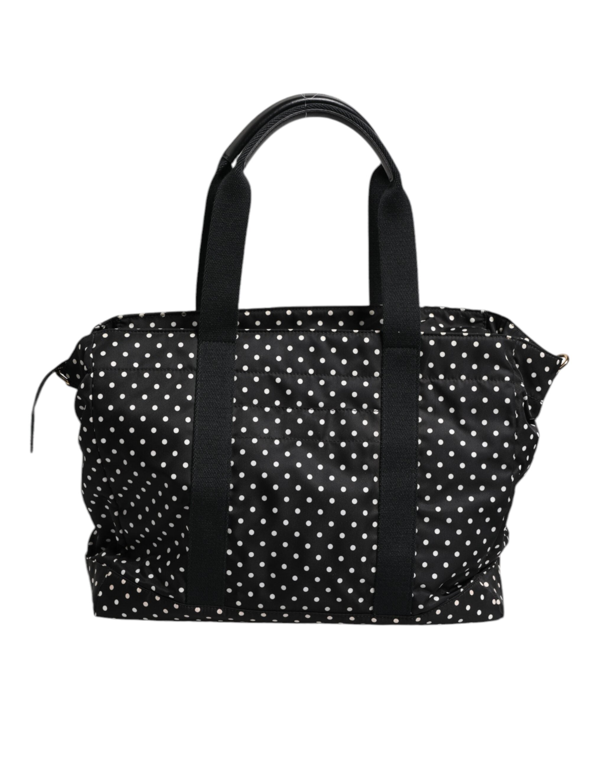 Dolce & Gabbana Black PolkaDot Nylon Shoulder Baby Tote Diaper Women's Bag (Pre-Owned)