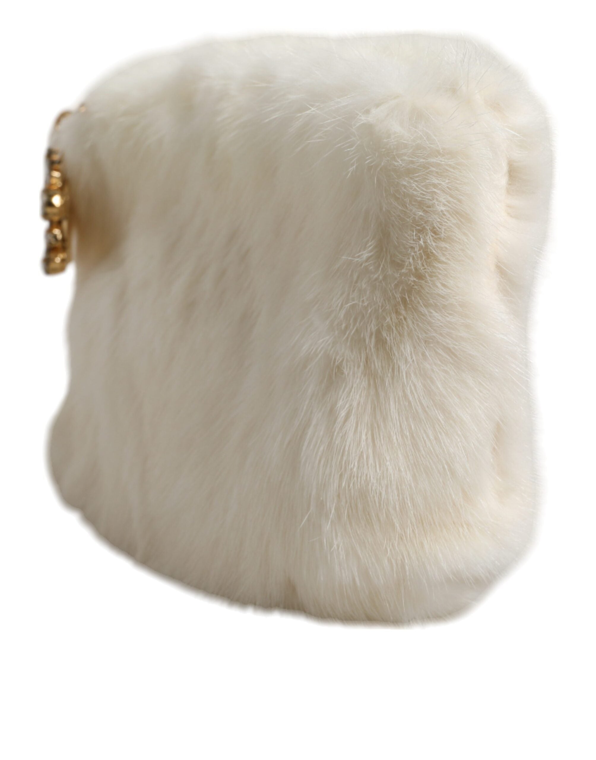 Dolce & Gabbana White Fur HandWomen's Clutch Purse Pouch Women's Bag