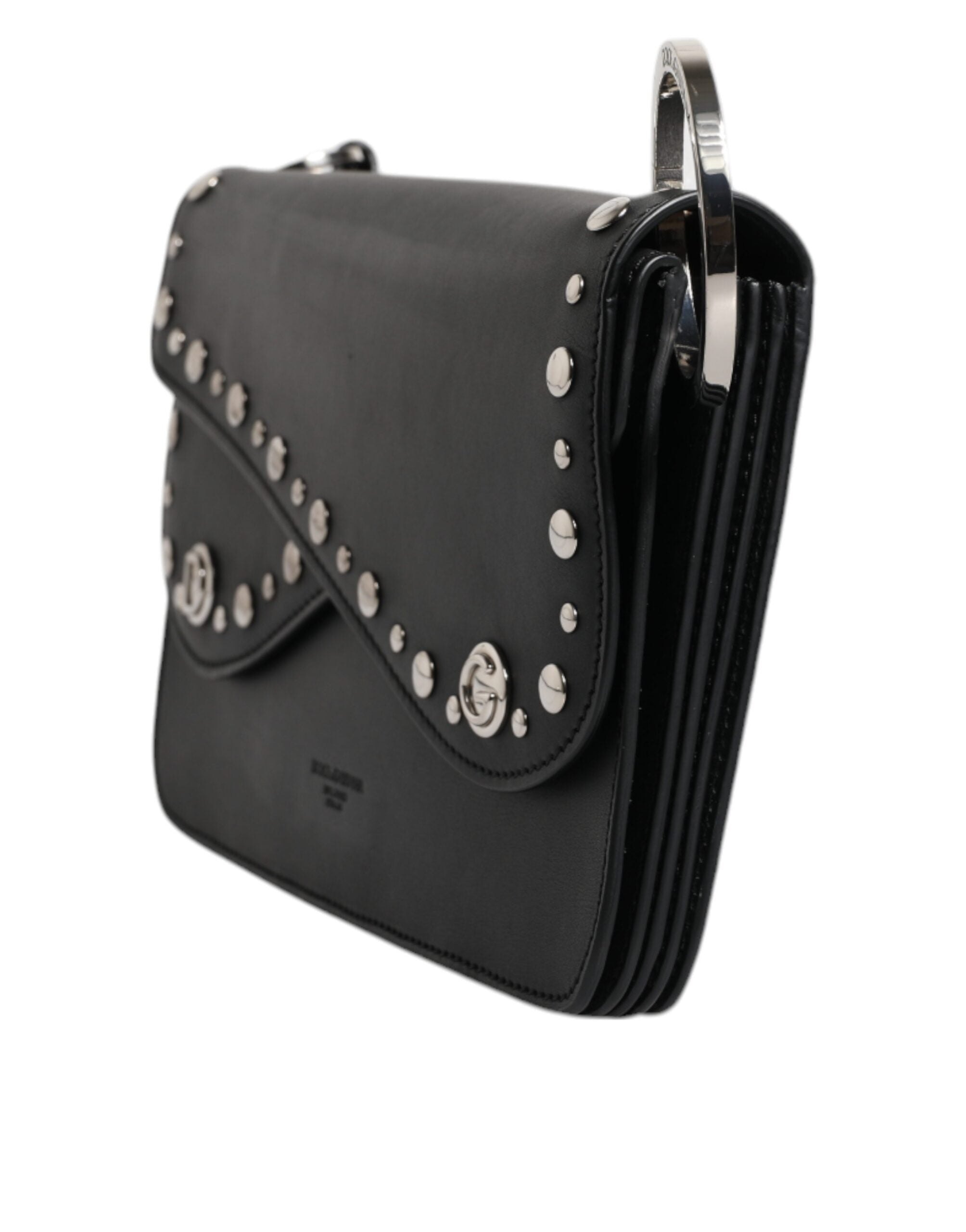 Dolce & Gabbana Black Small Leather Studded Shoulder Crossbody Women's Bag (Pre-Owned)