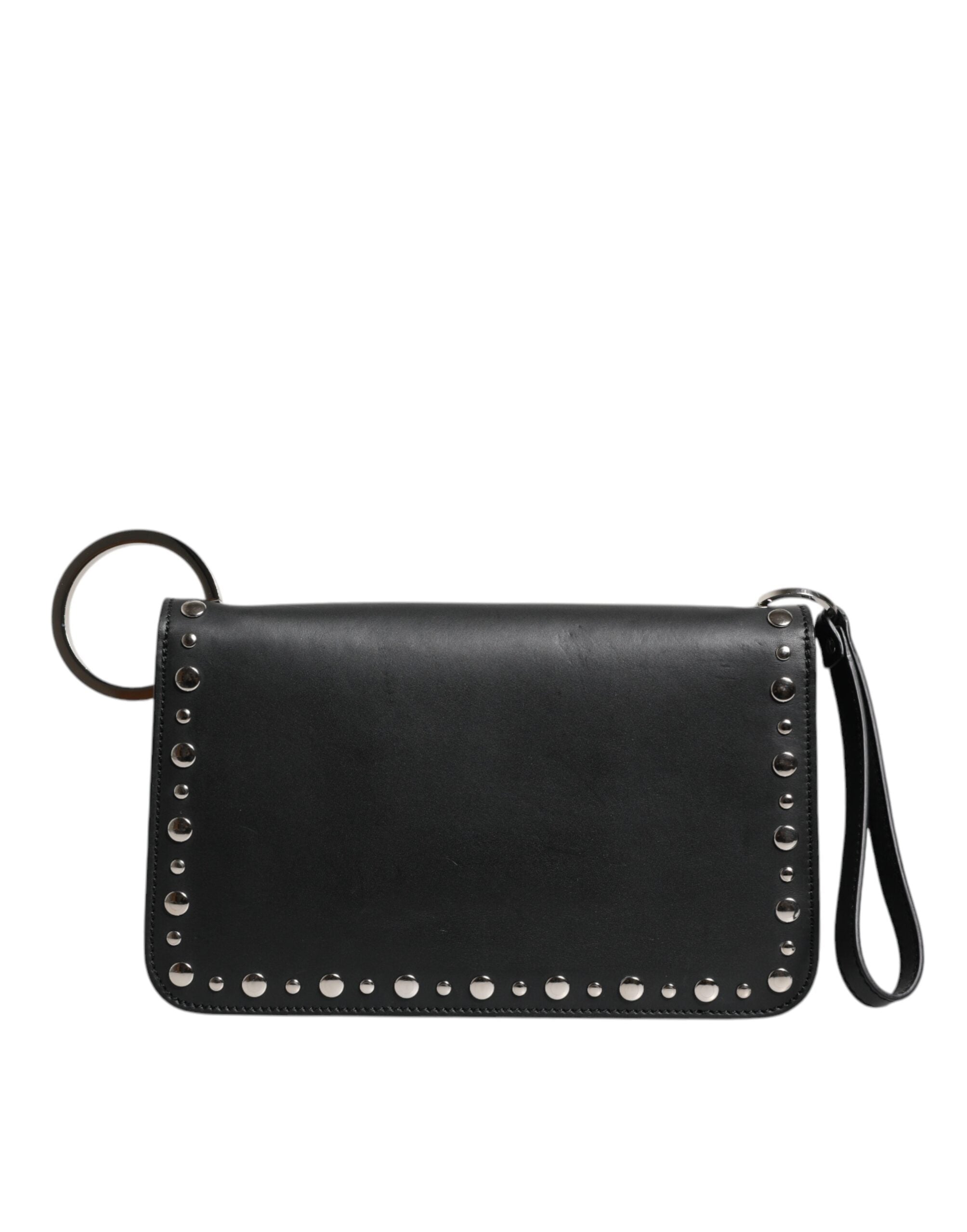 Dolce & Gabbana Black Small Leather Studded Shoulder Crossbody Women's Bag (Pre-Owned)