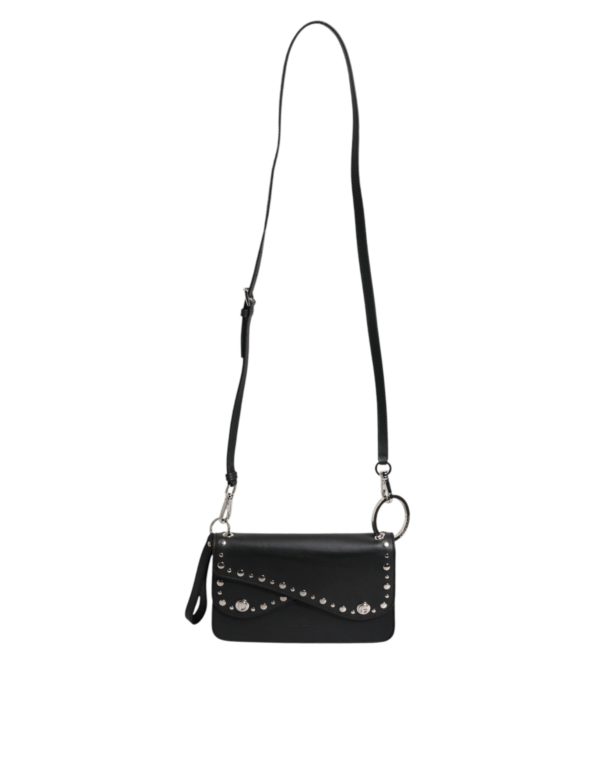 Dolce & Gabbana Black Small Leather Studded Shoulder Crossbody Women's Bag (Pre-Owned)