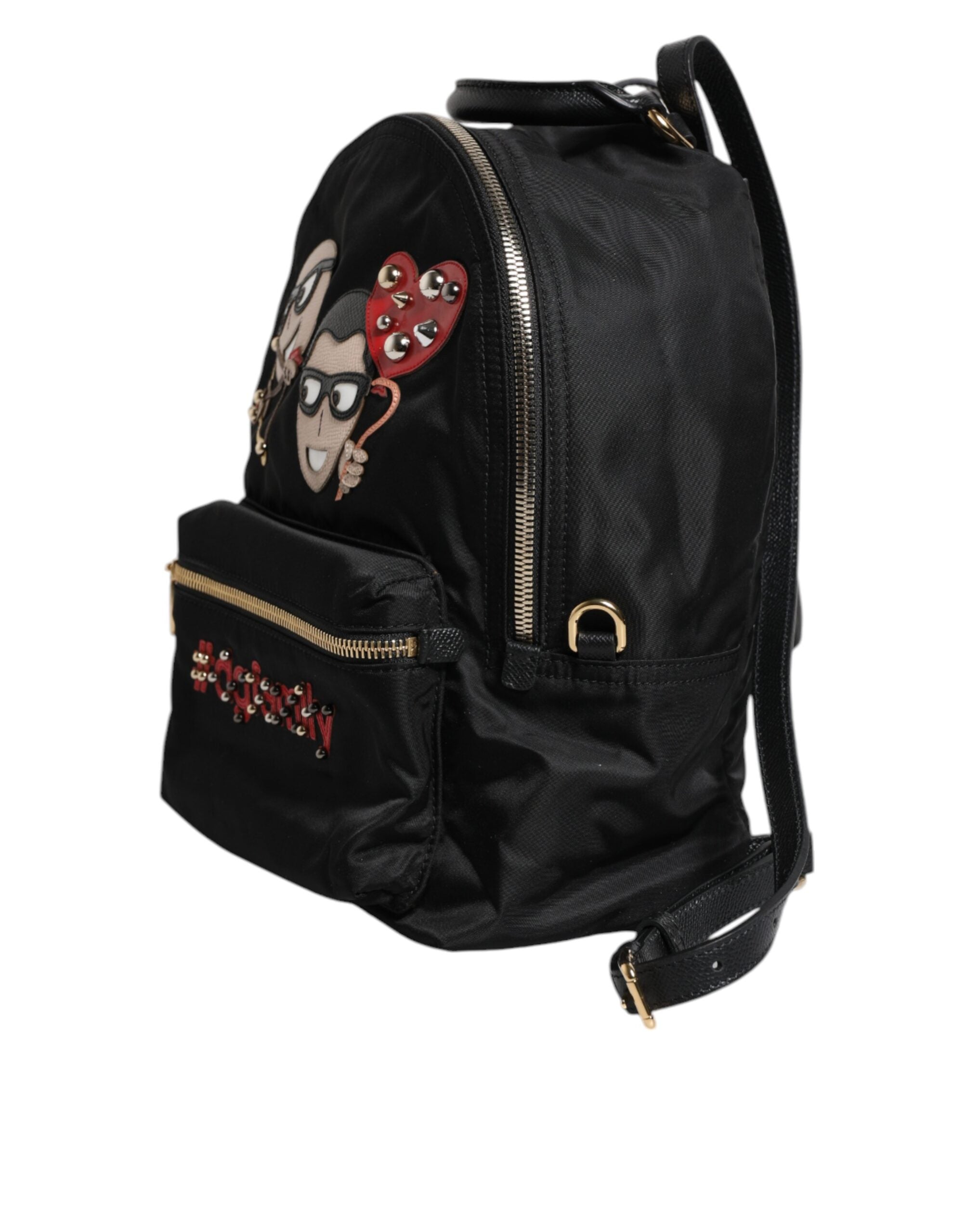 Dolce & Gabbana Black Nylon #DGFAMILY VULCANO Embellished Backpack Women's Bag (Pre-Owned)