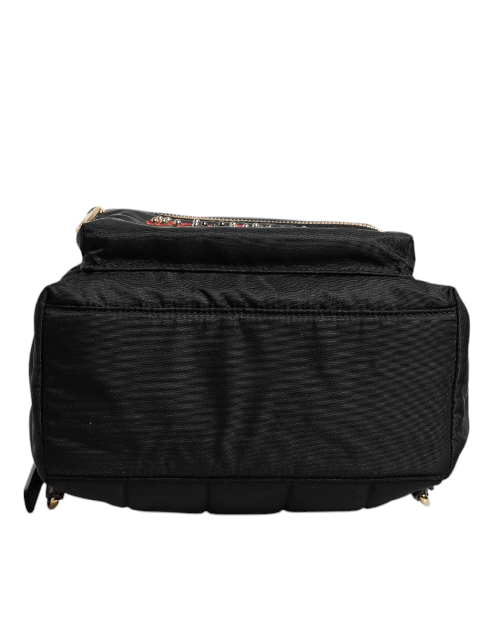 Dolce & Gabbana Black Nylon #DGFAMILY VULCANO Embellished Backpack Women's Bag (Pre-Owned)