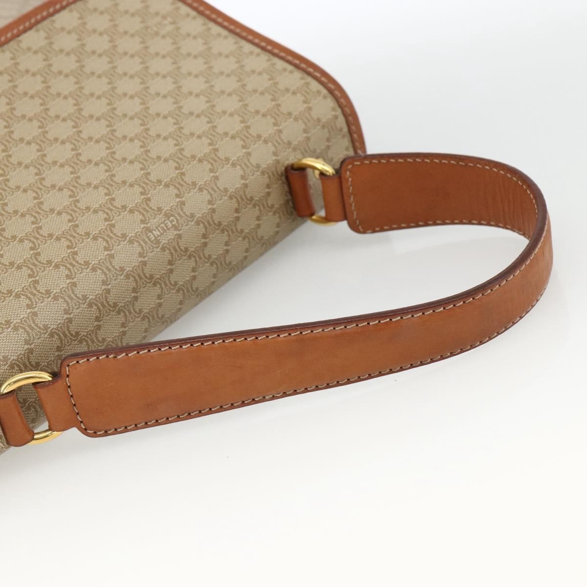 Celine Vintage Macadam Canvas And Leather Beige Canvas Handbag (Pre-Owned)