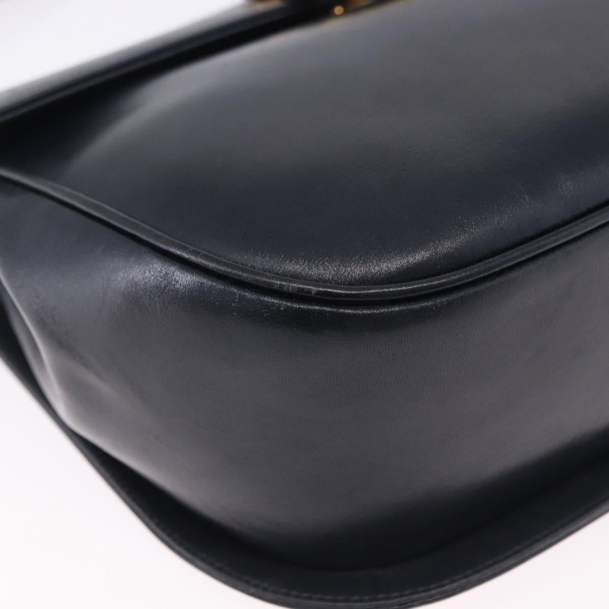 Salvatore Ferragamo Gancini Leather Navy Leather Shoulder Bag Bag (Pre-Owned)