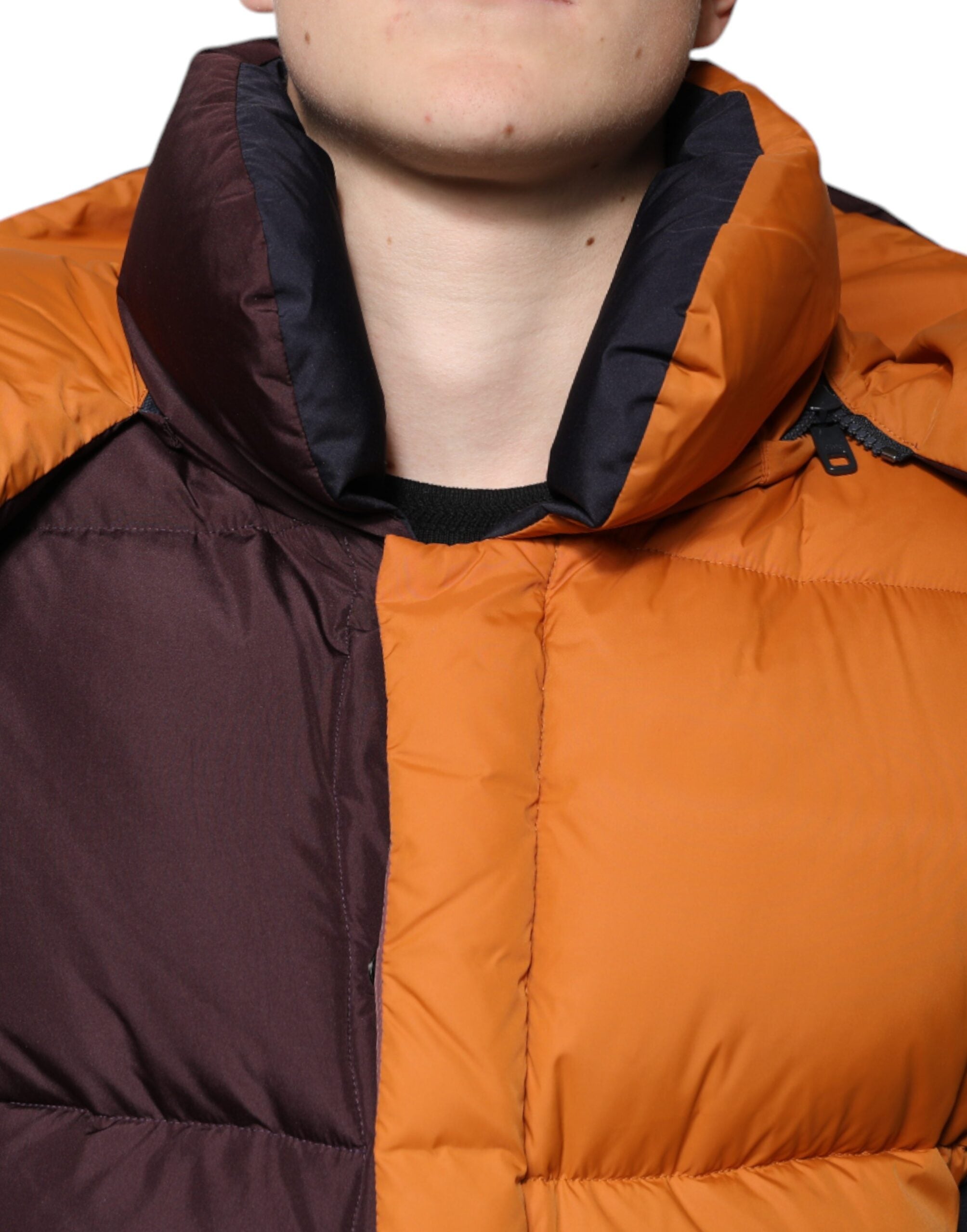 Dolce & Gabbana Multicolor Quilted Hooded Puffer Men's Jacket (Pre-Owned)