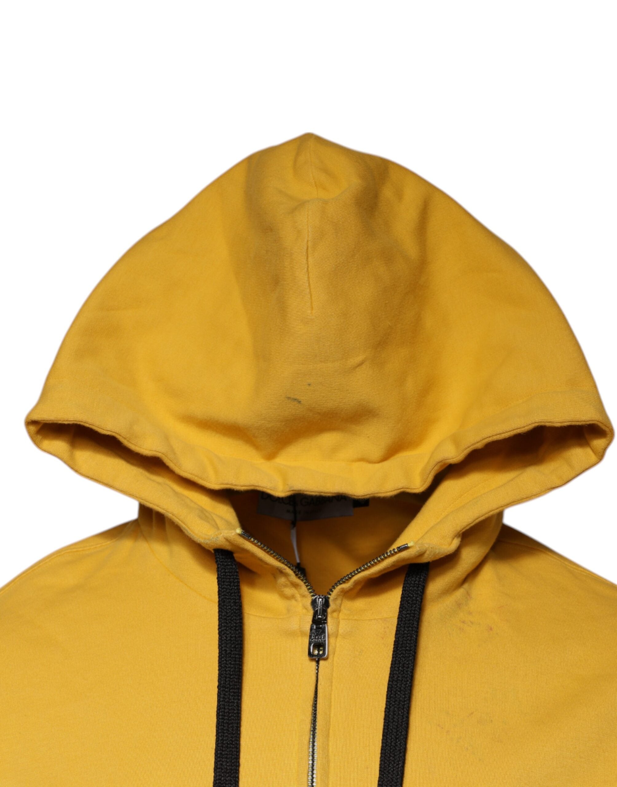 Dolce & Gabbana Yellow Logo Full Zip Hooded Sweatshirt Men's Sweater (Pre-Owned)