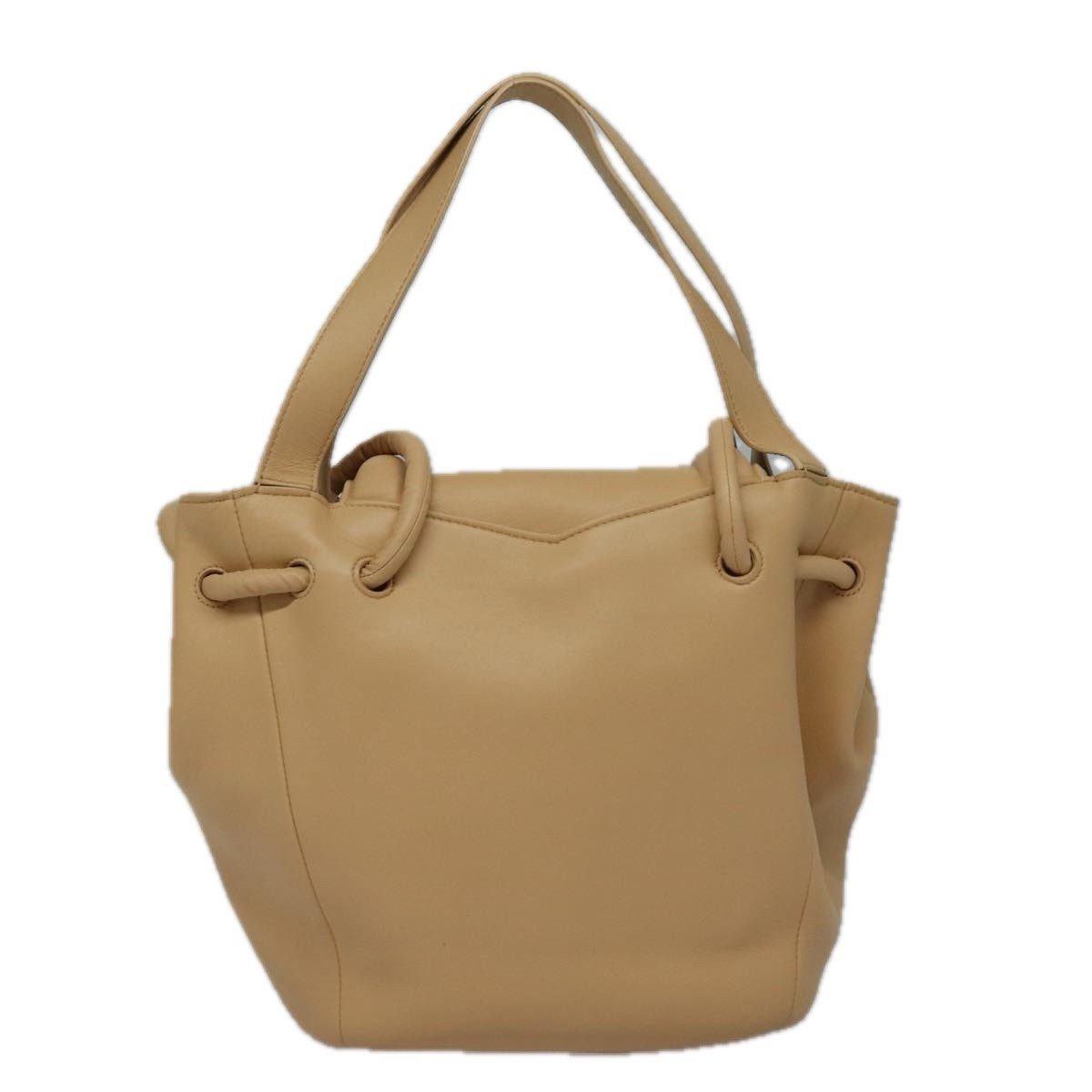 Bottega Veneta Beak Leather Beige Leather Tote Bag Bag (Pre-Owned)