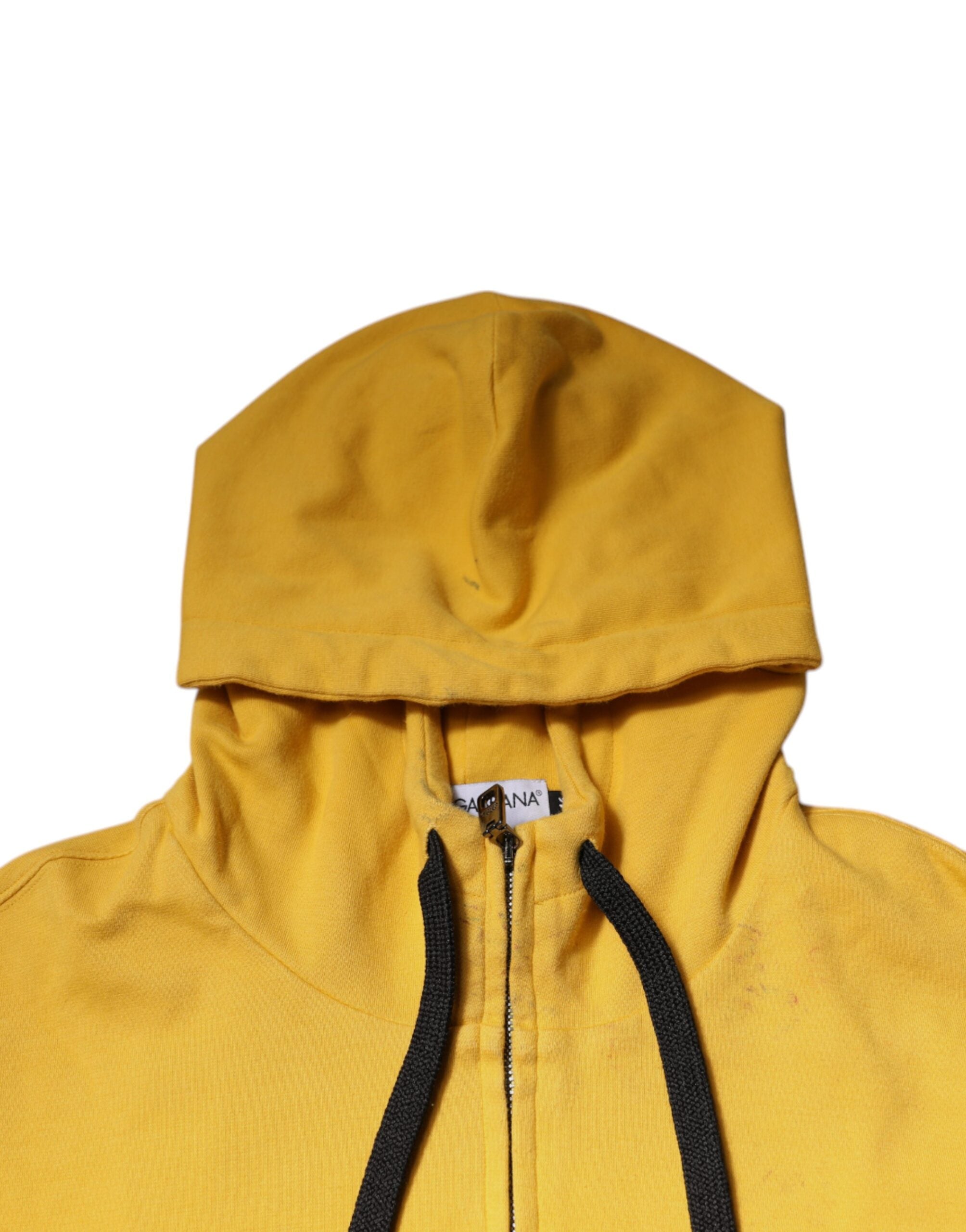 Dolce & Gabbana Yellow Logo Full Zip Hooded Sweatshirt Men's Sweater (Pre-Owned)