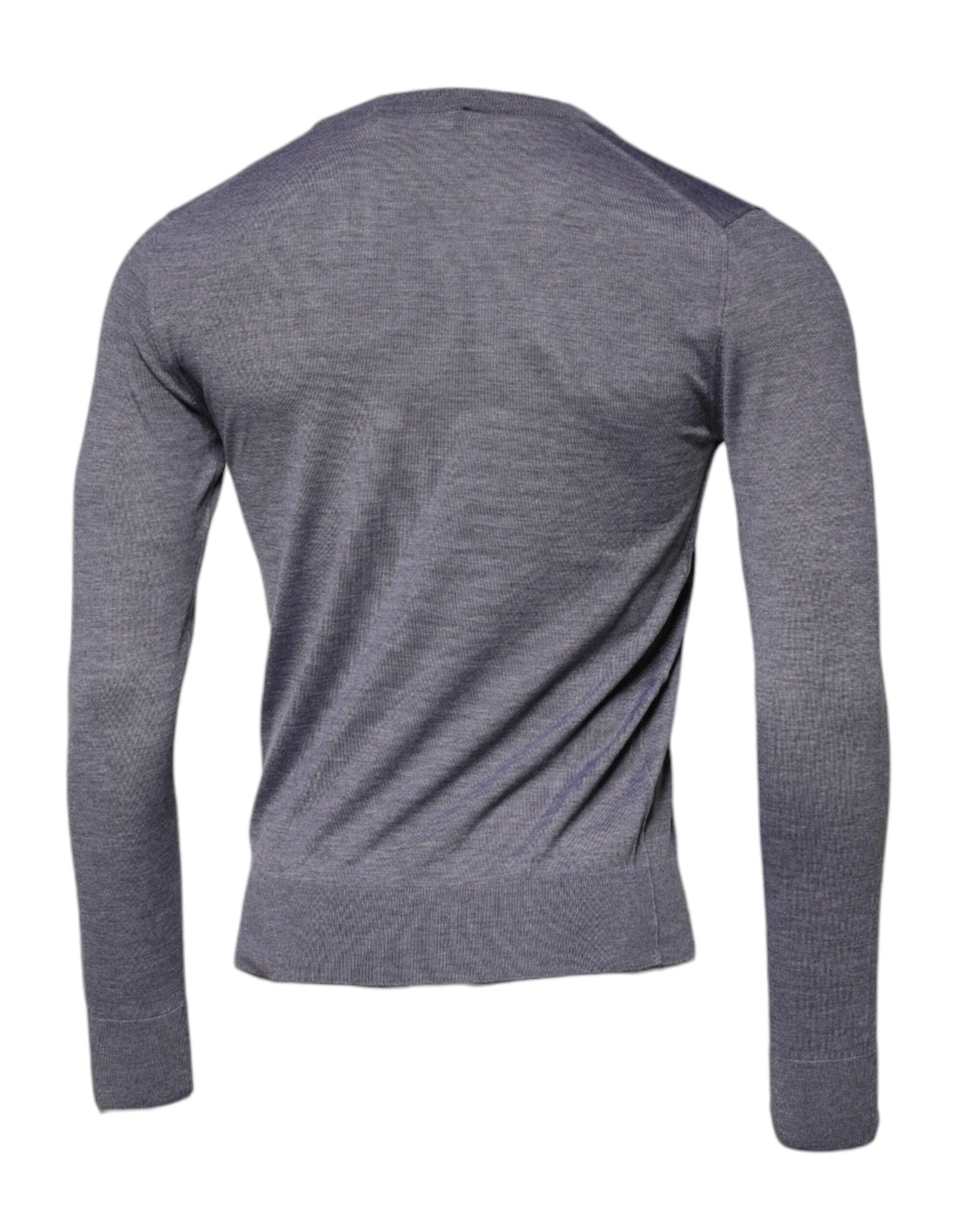 Dolce & Gabbana Gray Cashmere Crew Neck Pullover Men's Sweater (Pre-Owned)