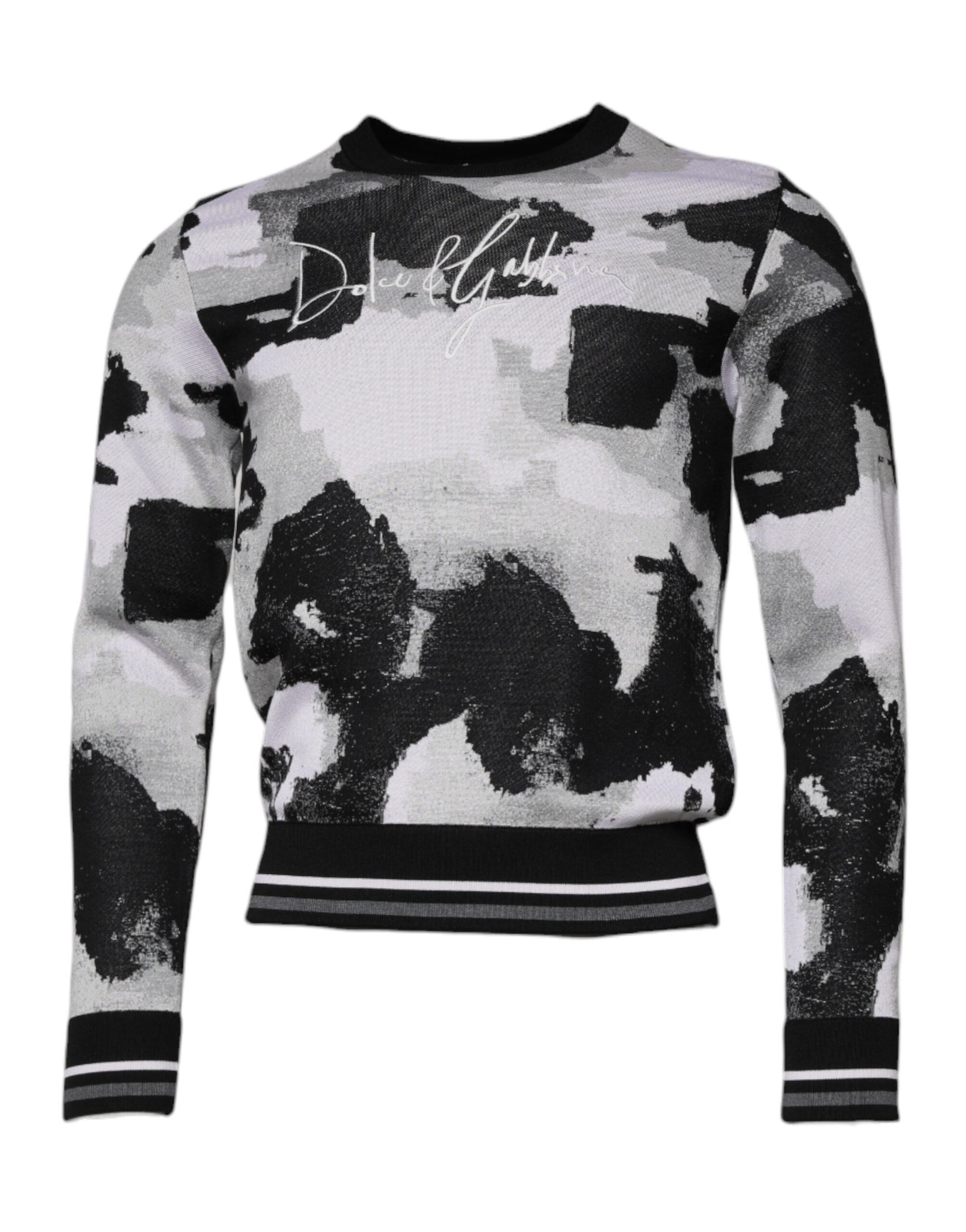 Dolce & Gabbana Multicolor Camouflage Crew Neck Men Pullover Men's Sweater