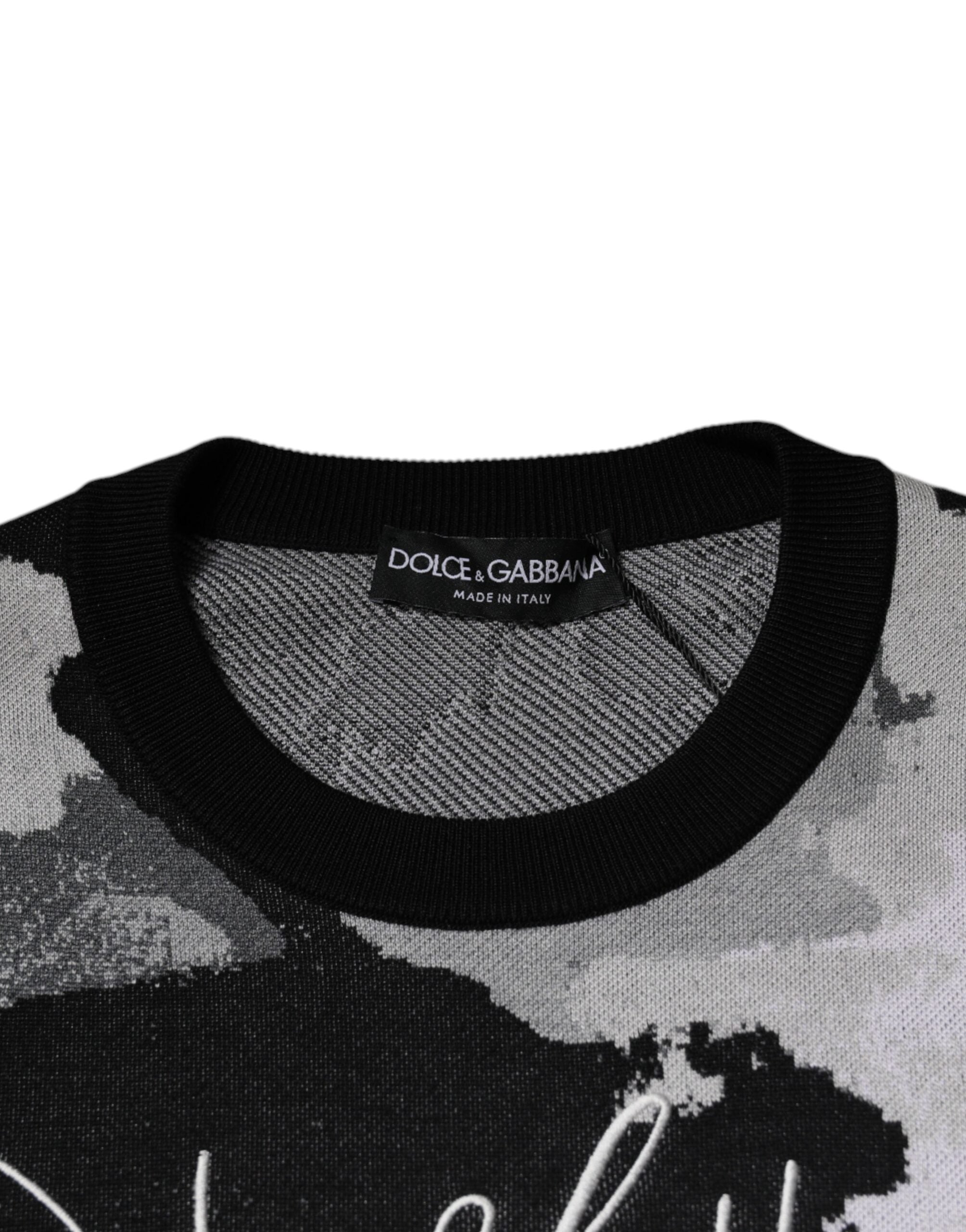 Dolce & Gabbana Multicolor Camouflage Crew Neck Men Pullover Men's Sweater