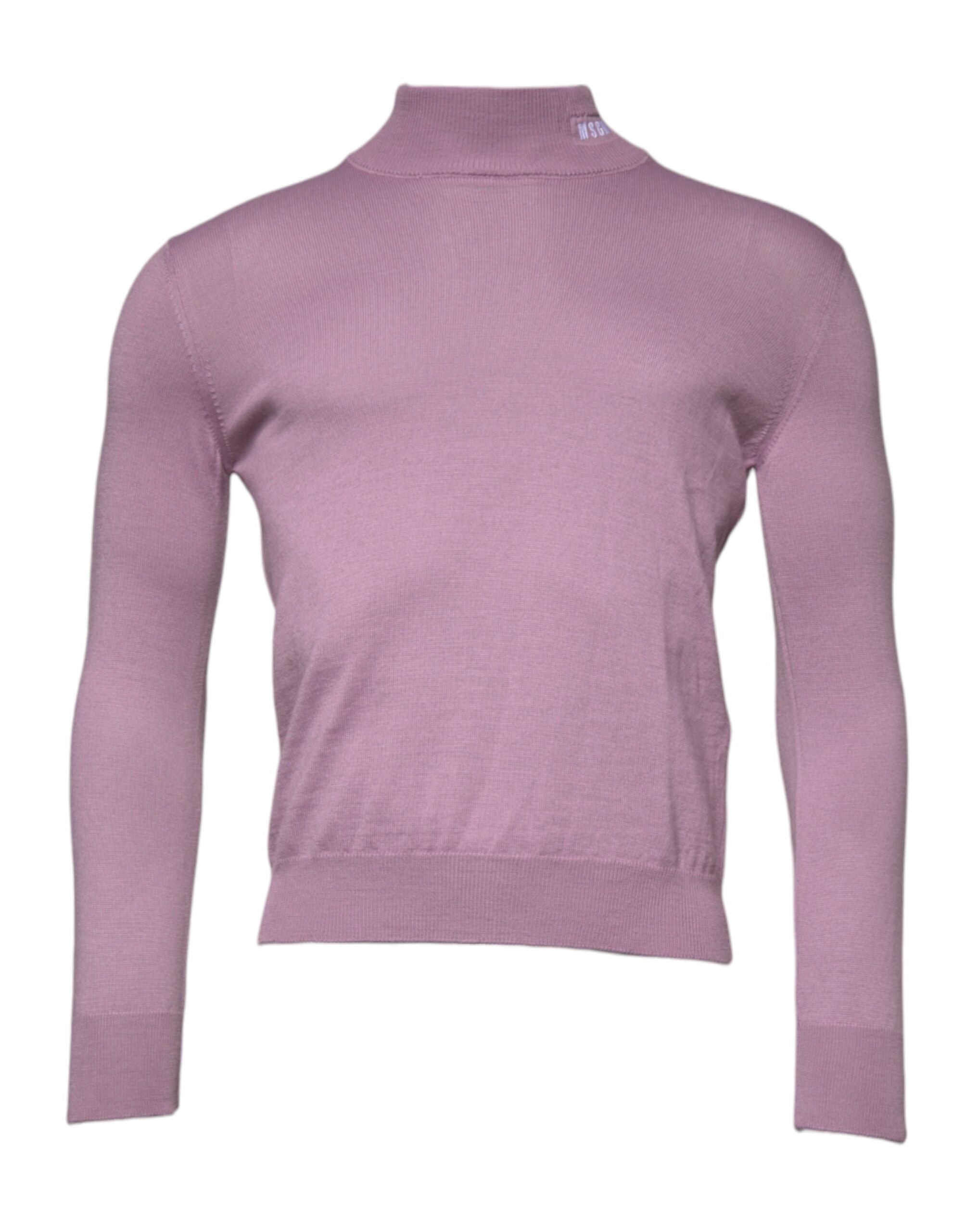 MSGM Purple Wool Knit Turtle Neck Long Sleeve Pullover Men's Sweater (Pre-Owned)