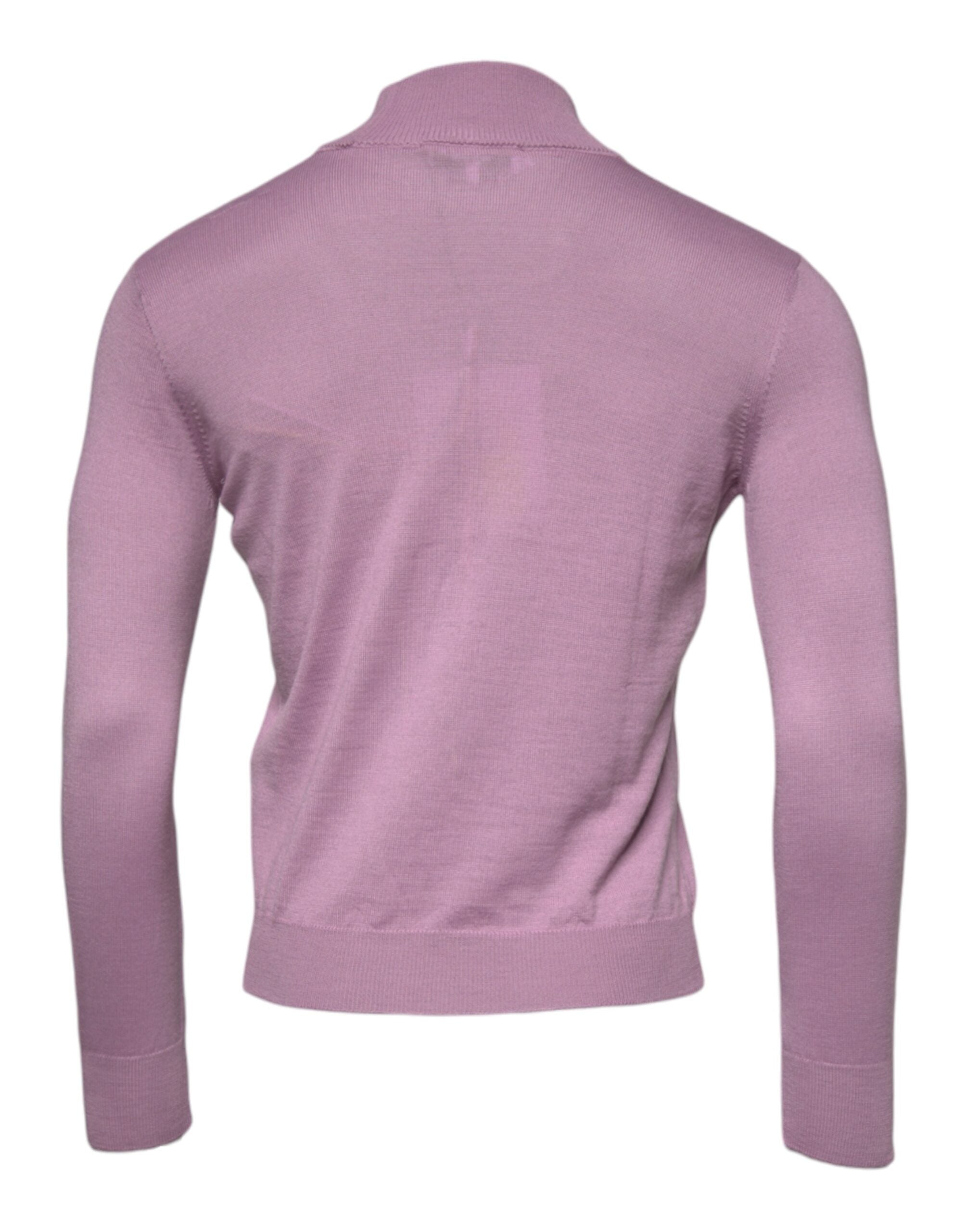 MSGM Purple Wool Knit Turtle Neck Long Sleeve Pullover Men's Sweater (Pre-Owned)