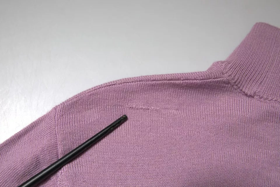 MSGM Purple Wool Knit Turtle Neck Long Sleeve Pullover Men's Sweater (Pre-Owned)