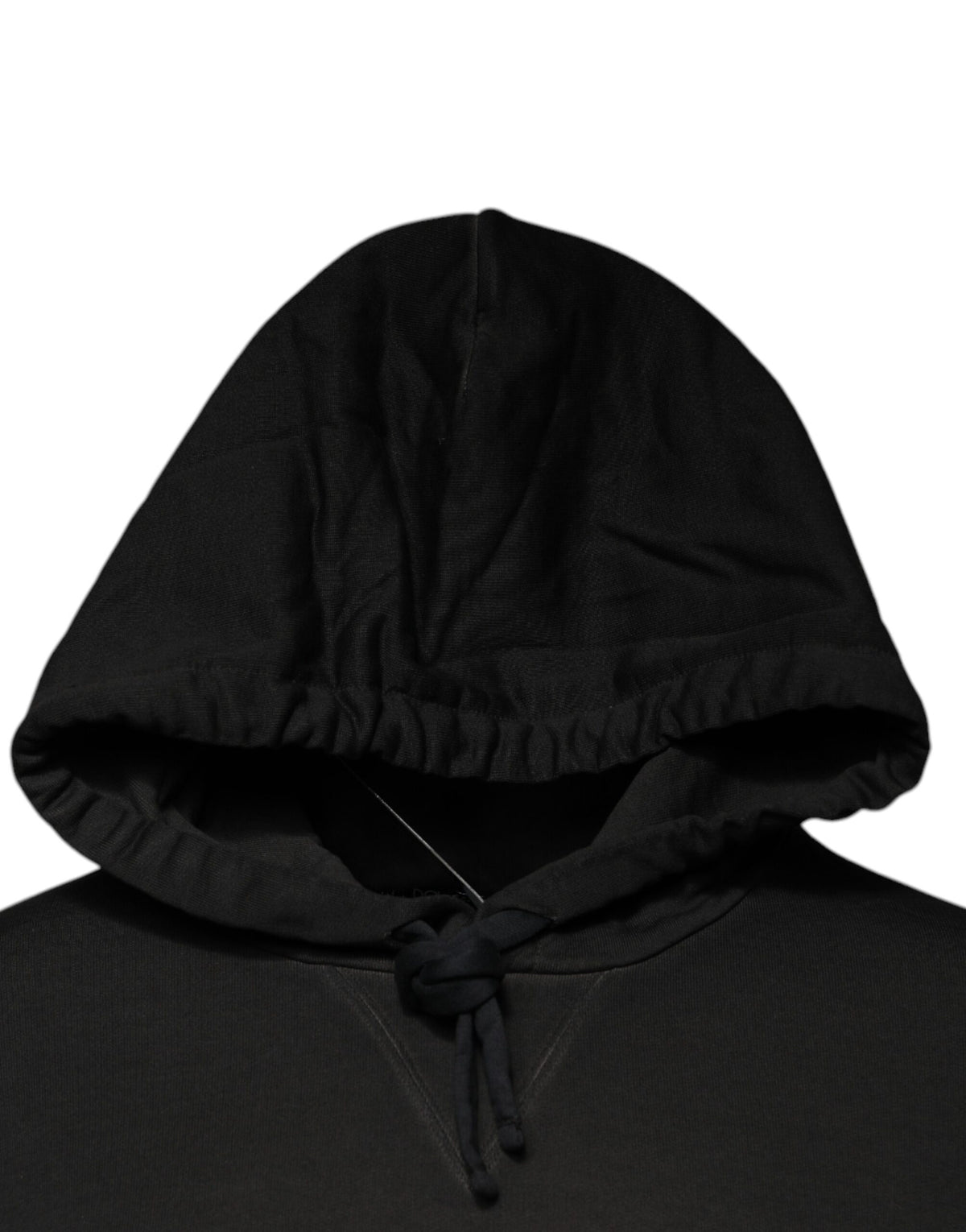 Dolce & Gabbana Black Cotton Hooded DG Shield Pullover Men's Sweater