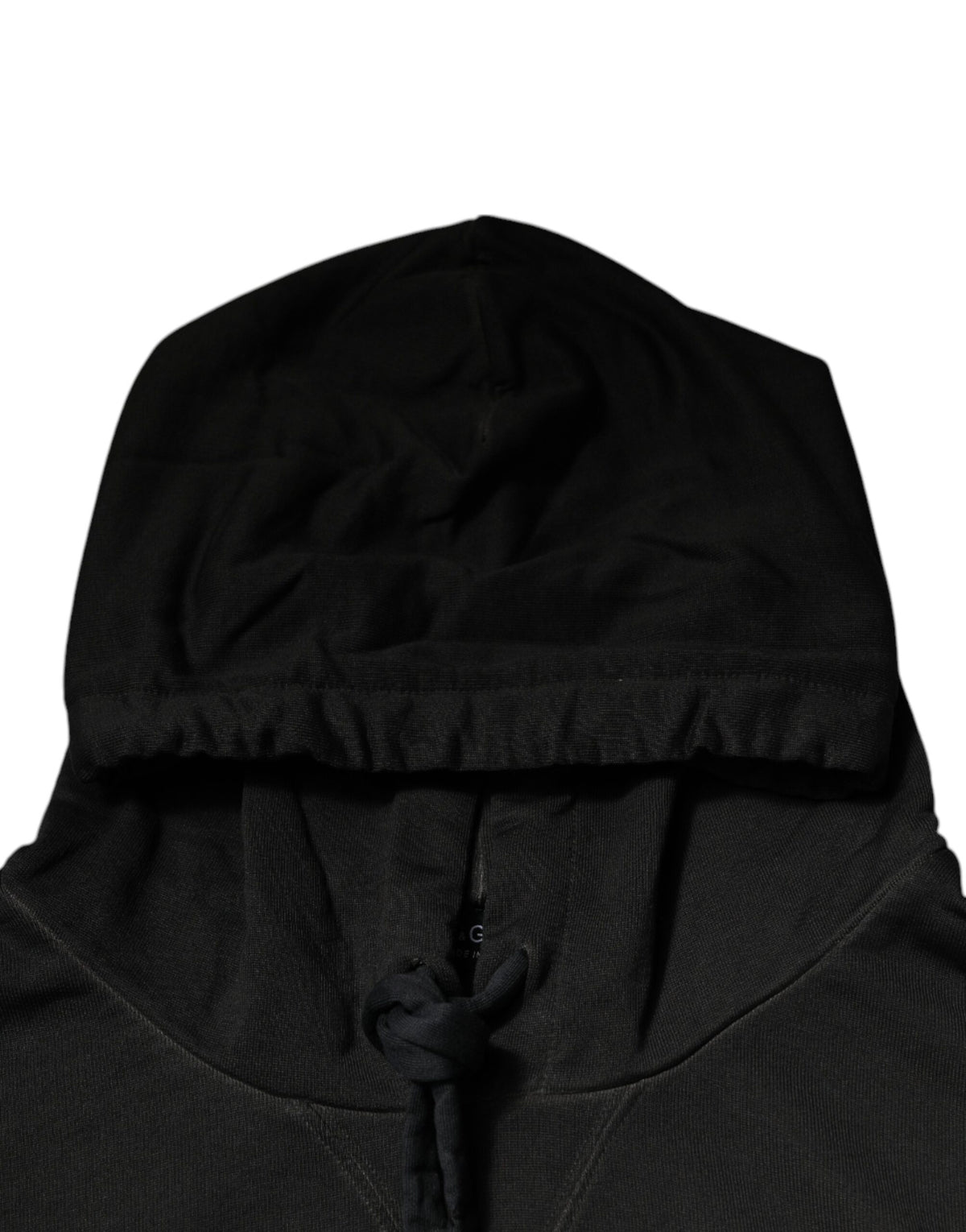 Dolce & Gabbana Black Cotton Hooded DG Shield Pullover Men's Sweater