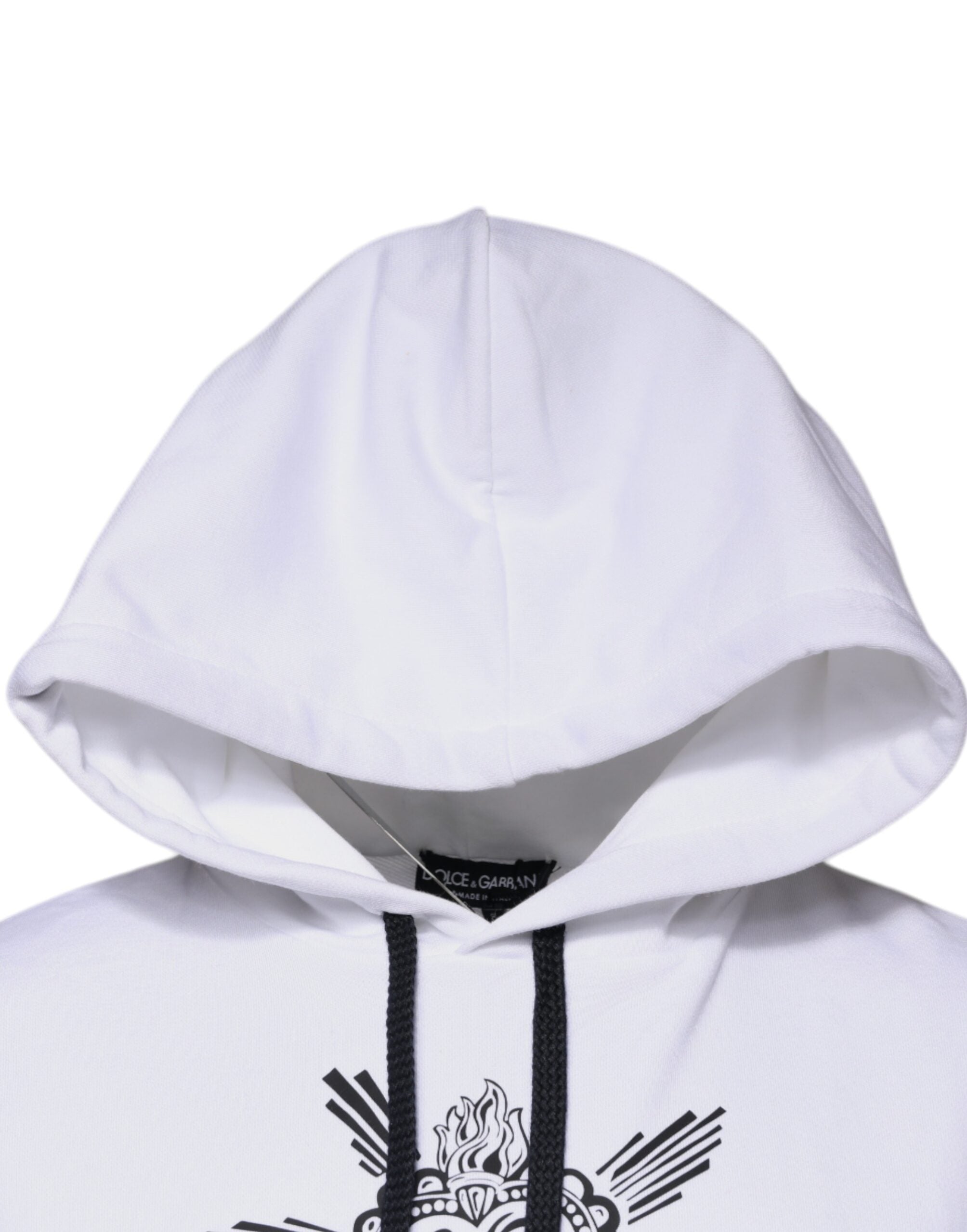 Dolce & Gabbana White Sacred Heart Hooded Sweatshirt Men's Sweater (Pre-Owned)