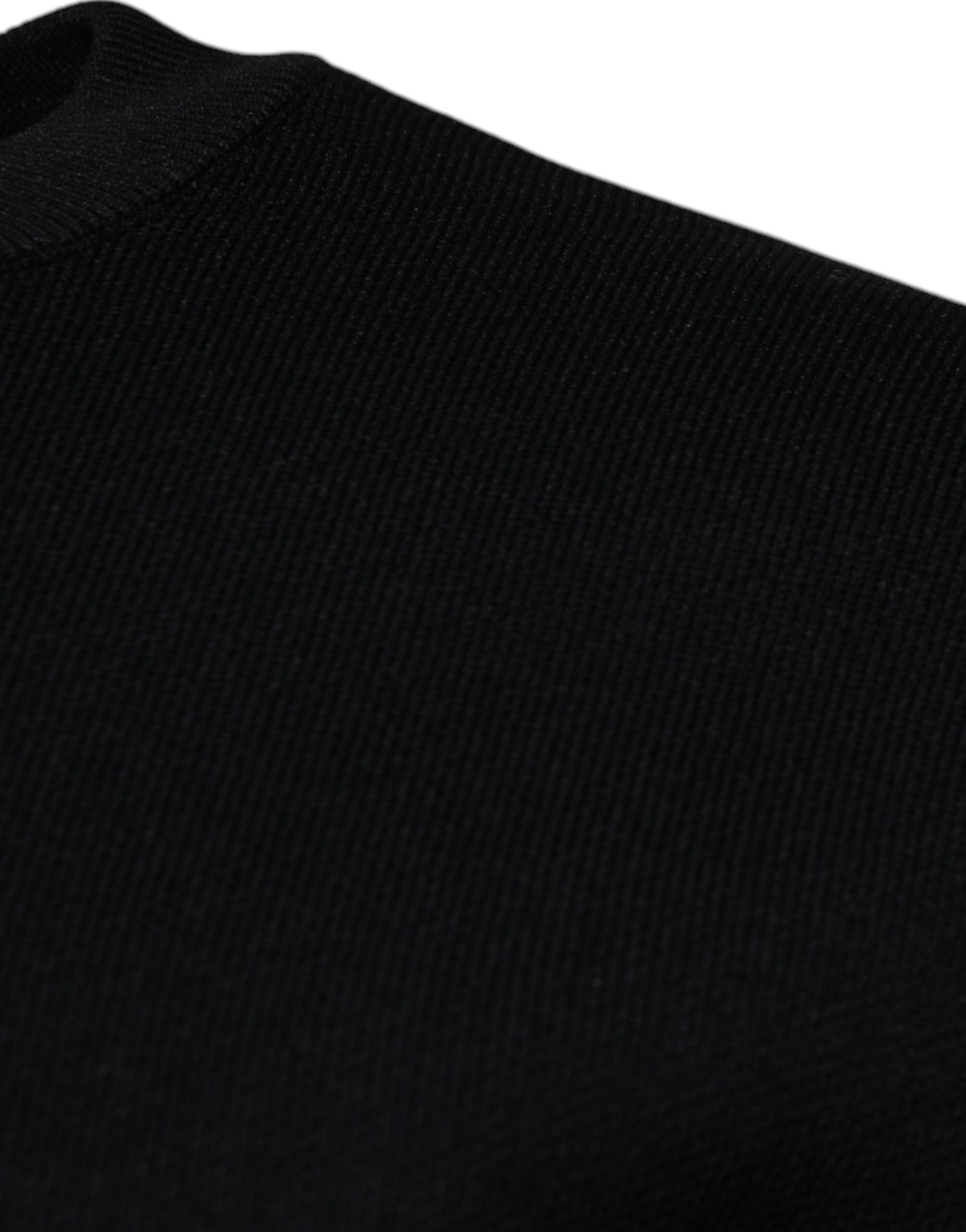 Dolce & Gabbana Black Nylon Logo Crew Neck Pullover Men's Sweater (Pre-Owned)