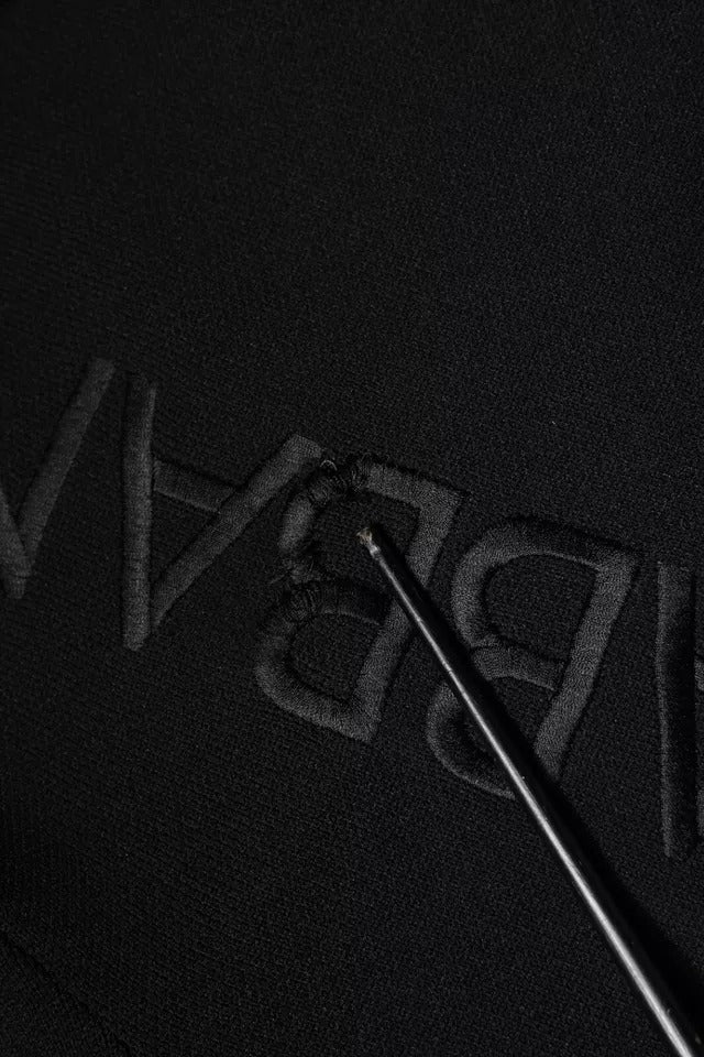 Dolce & Gabbana Black Nylon Logo Crew Neck Pullover Men's Sweater (Pre-Owned)