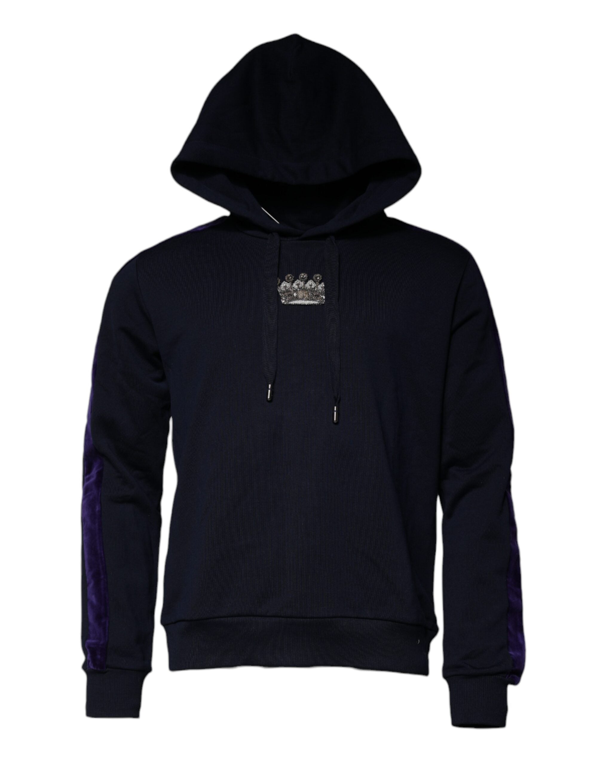 Dolce & Gabbana Blue Crown Cotton Hooded Sweatshirt Men's Sweater (Pre-Owned)