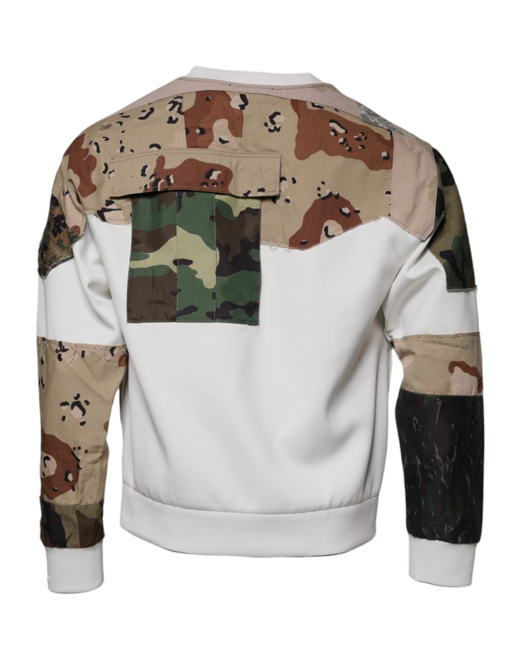 Dolce & Gabbana Multicolor Patchwork Cotton Crew Neck Men's Sweater (Pre-Owned)