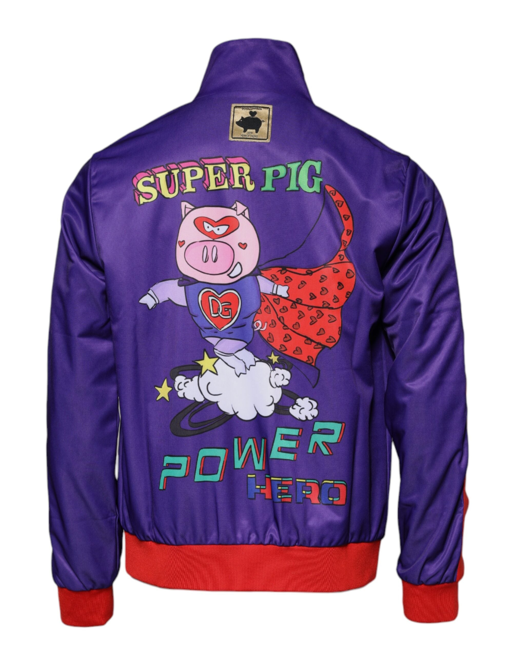 Dolce & Gabbana Purple Year Of The Pig Full Zip Bomber Men's Sweater