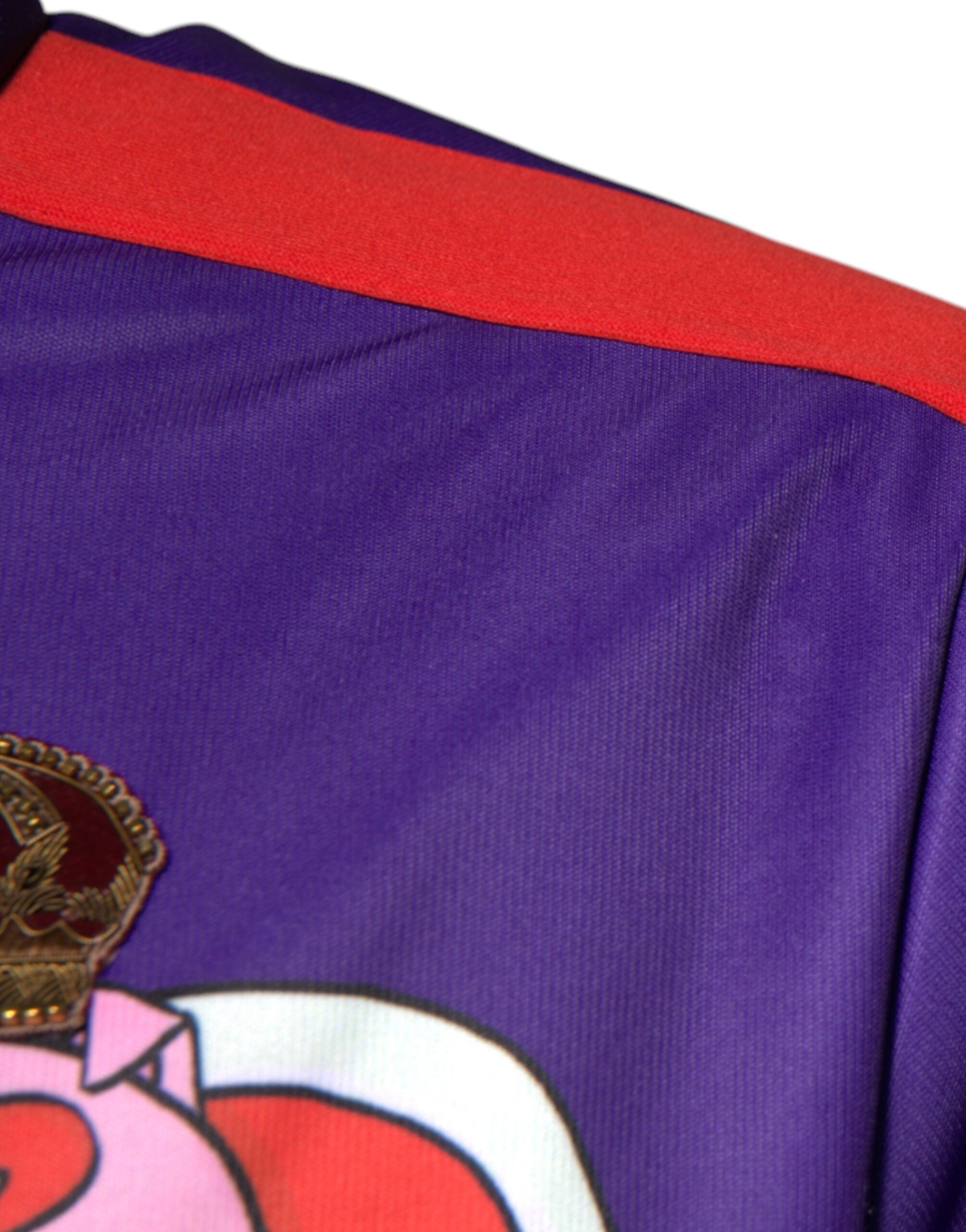 Dolce & Gabbana Purple Year Of The Pig Full Zip Bomber Men's Sweater