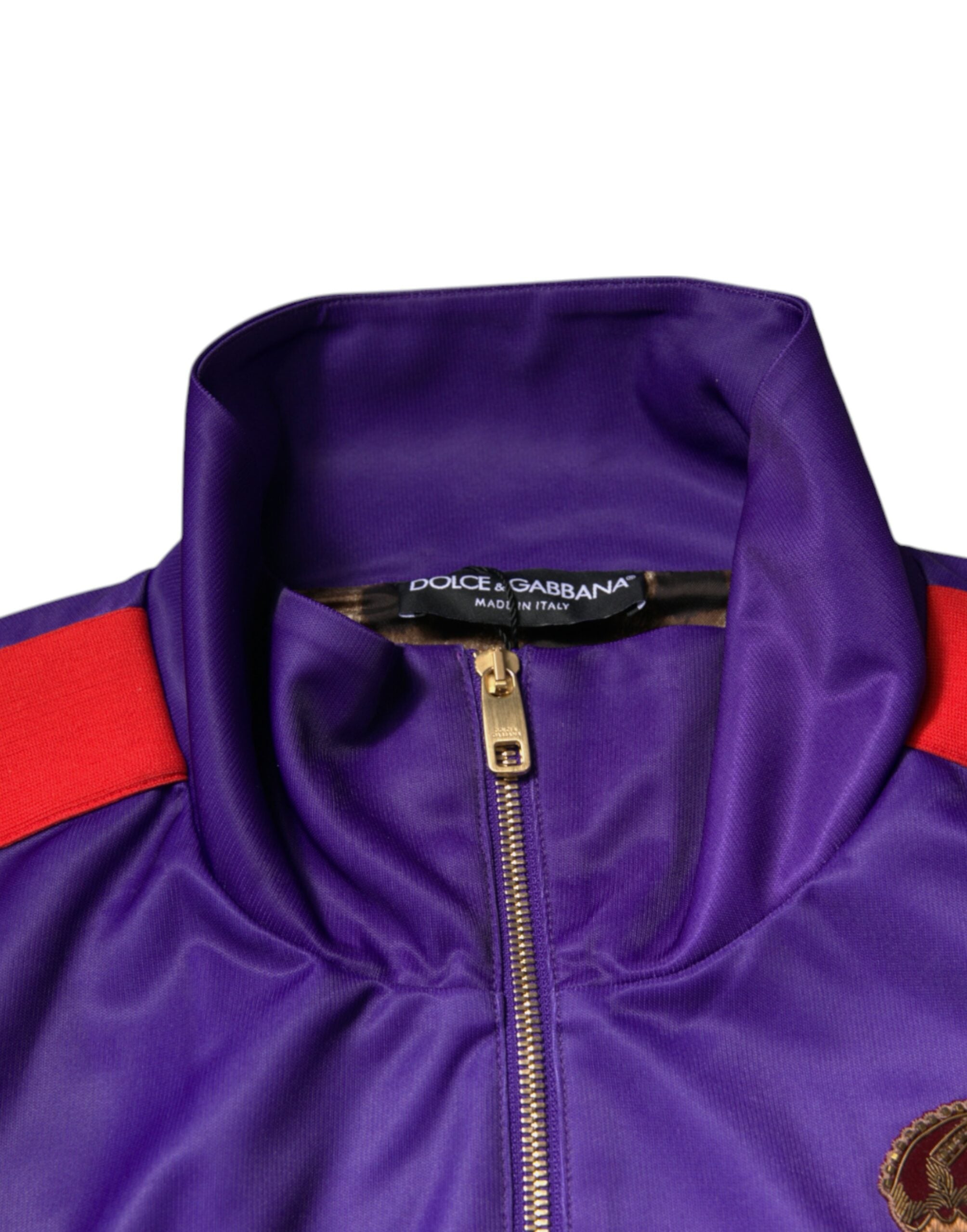 Dolce & Gabbana Purple Year Of The Pig Full Zip Bomber Men's Sweater