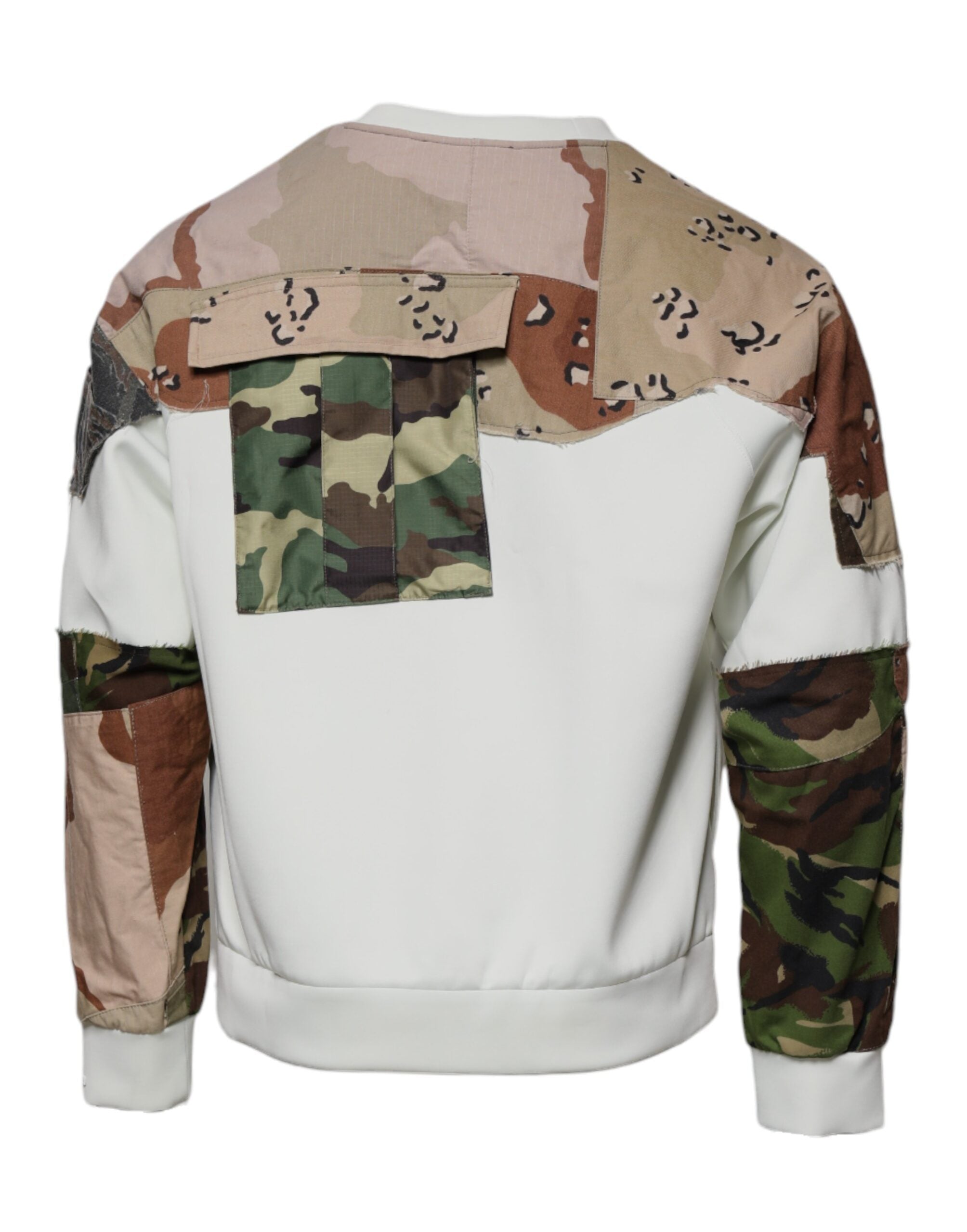 Dolce & Gabbana Multicolor Patchwork Cotton Crew Neck Men's Sweater (Pre-Owned)