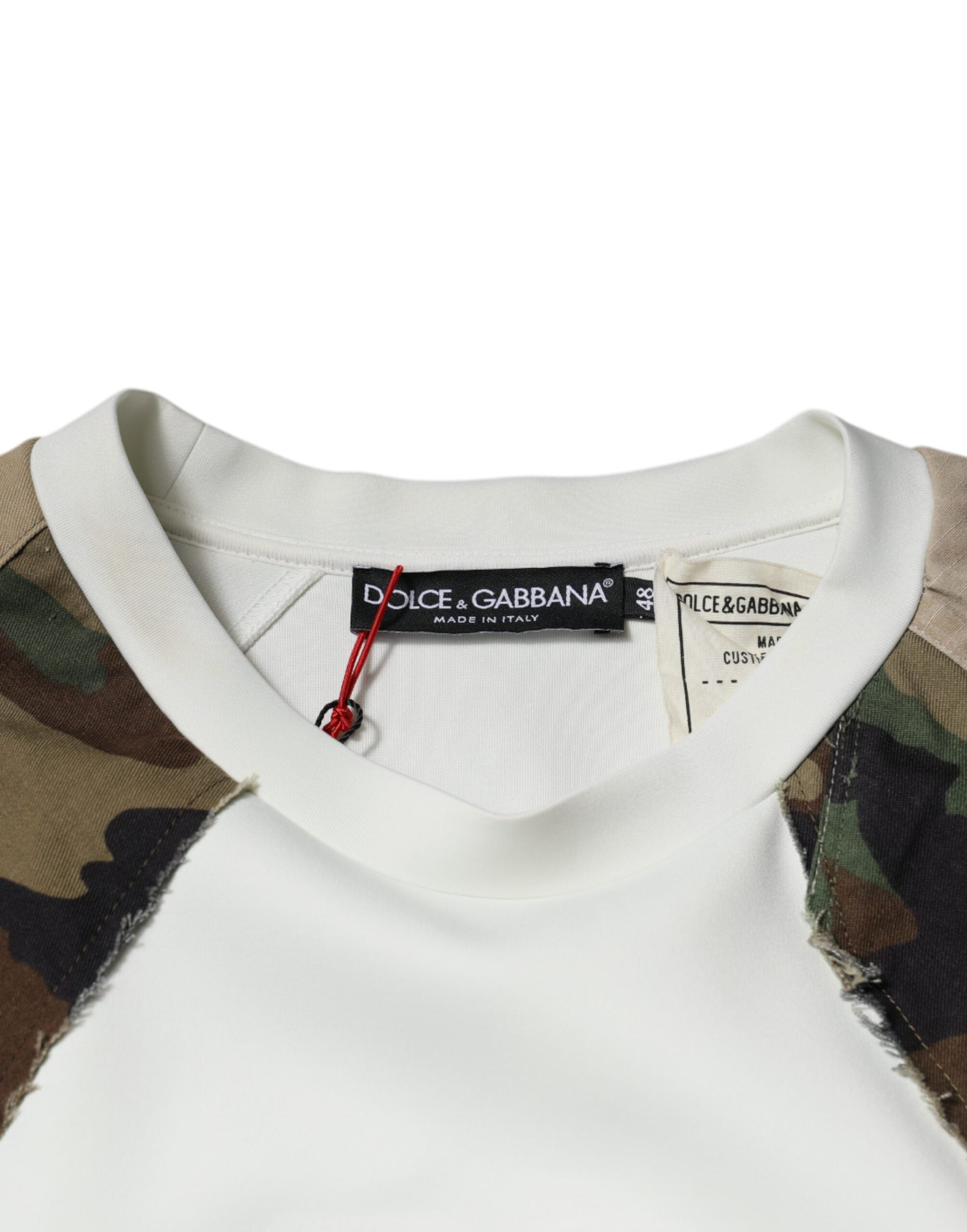 Dolce & Gabbana Multicolor Patchwork Cotton Crew Neck Men's Sweater (Pre-Owned)