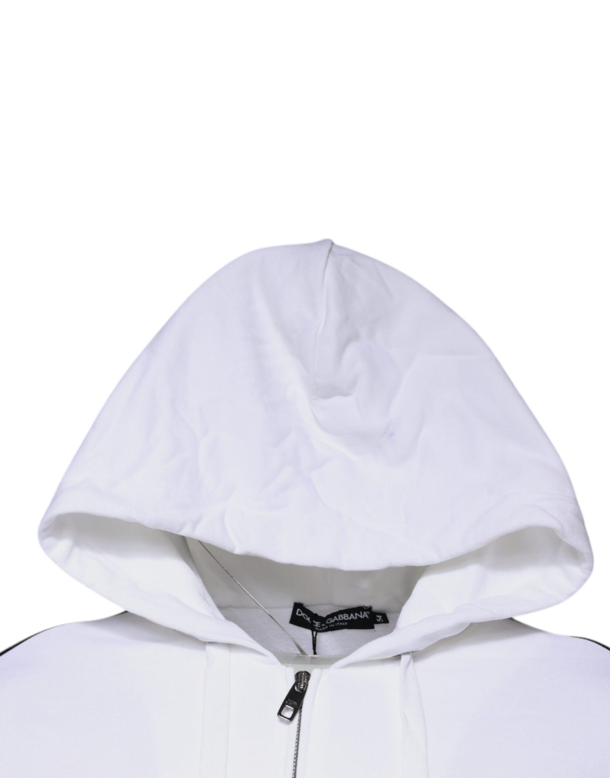 Dolce & Gabbana White Full Zip Hooded Sweatshirt Men's Sweater (Pre-Owned)