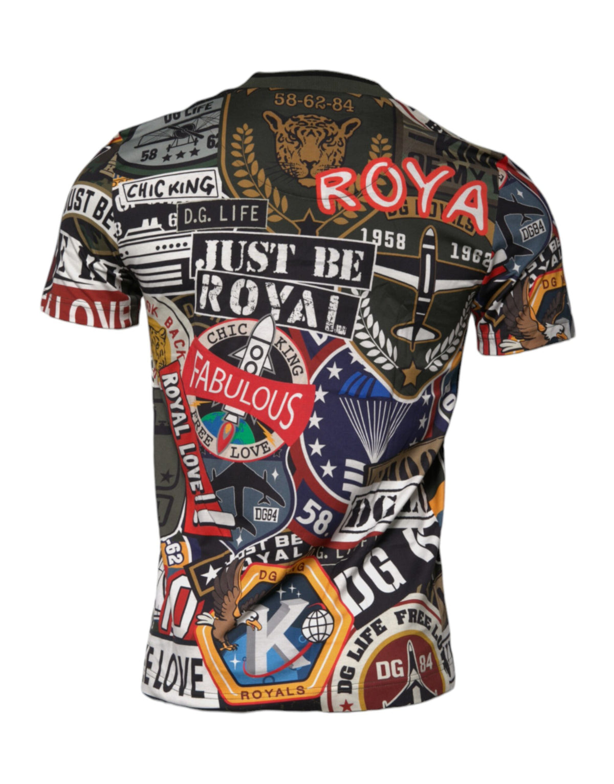 Dolce & Gabbana Multicolor Graphic Print Cotton Crew Neck Men's T-shirt