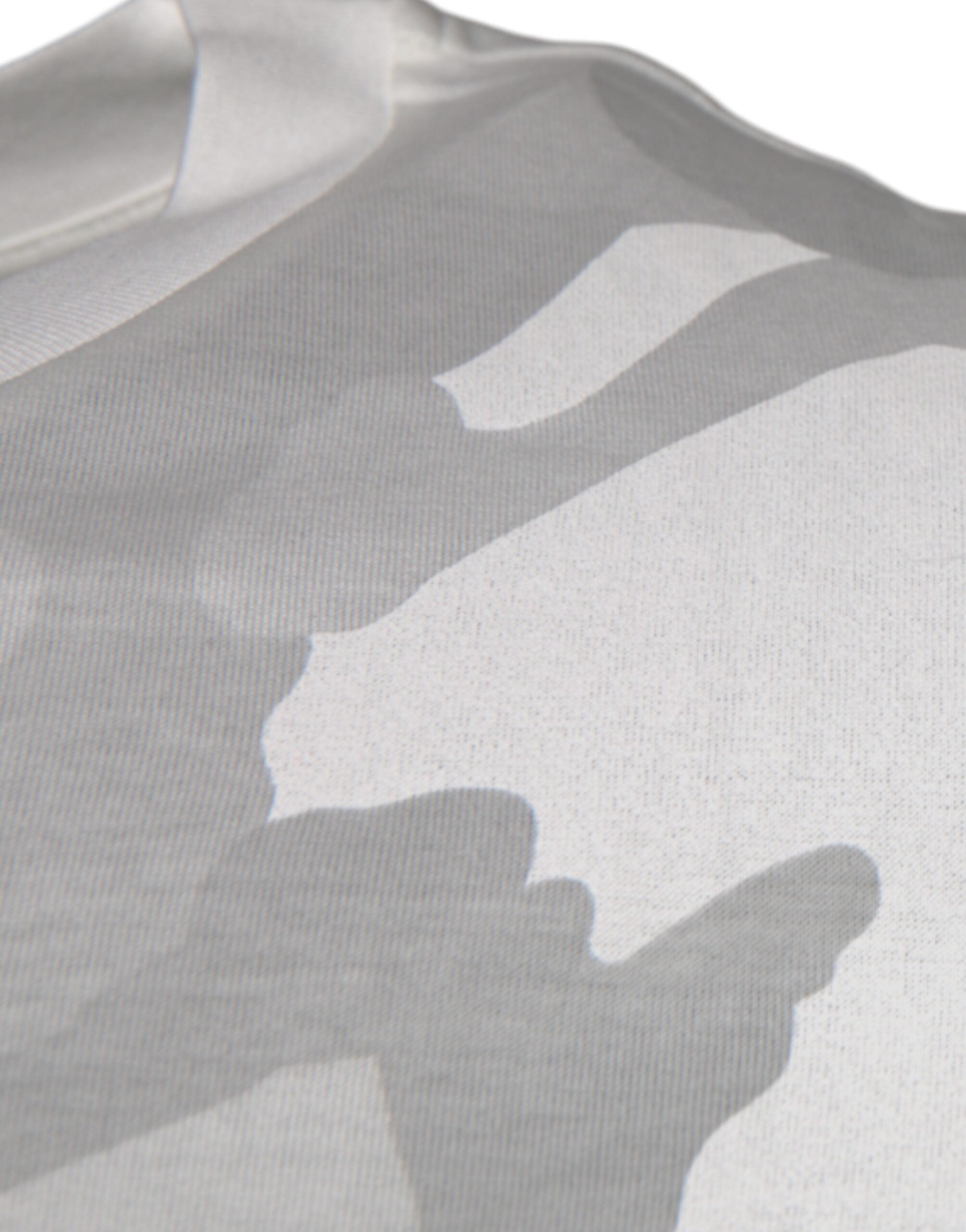 Dolce & Gabbana White Gray Camouflage Cotton Crew Neck Men's T-shirt