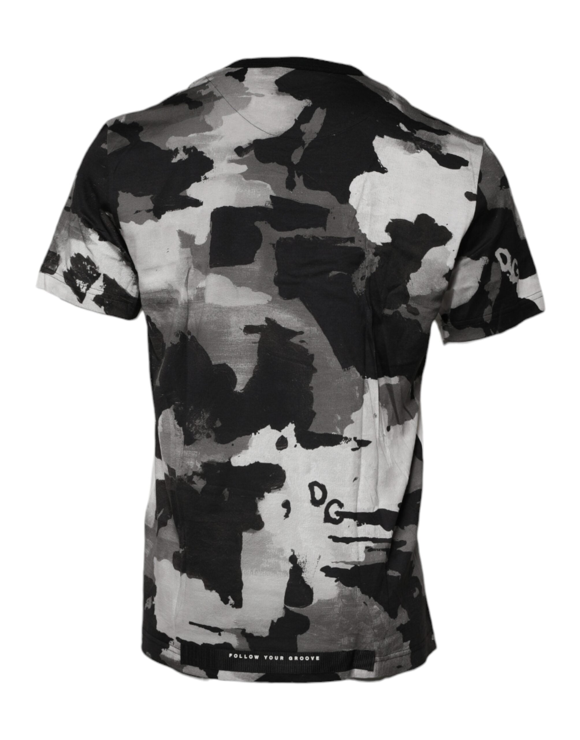 Dolce & Gabbana Multicolor Camouflage Crew Neck Men's T-shirt