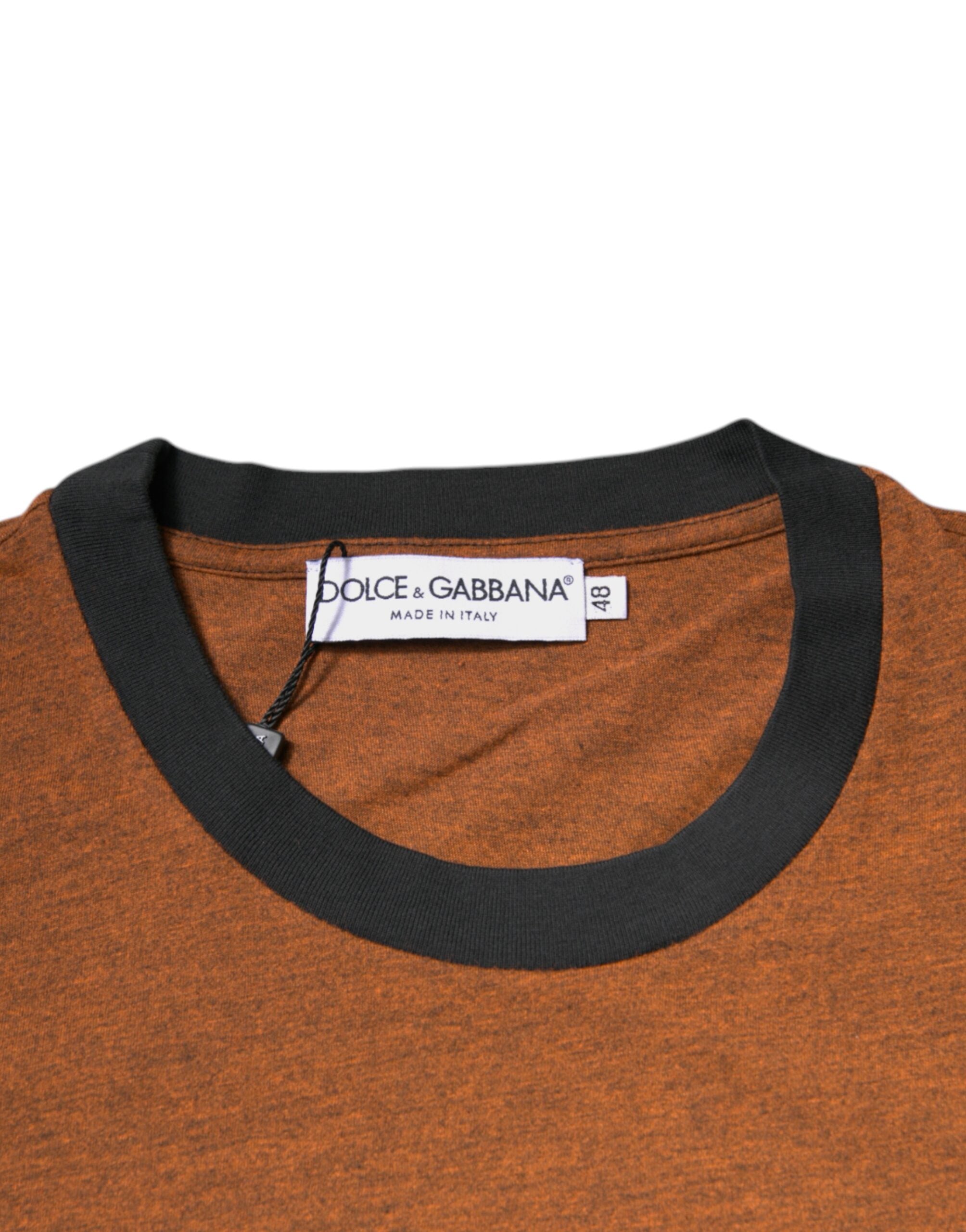 Dolce & Gabbana Brown DG Logo Polyester Crew Neck Men's T-shirt