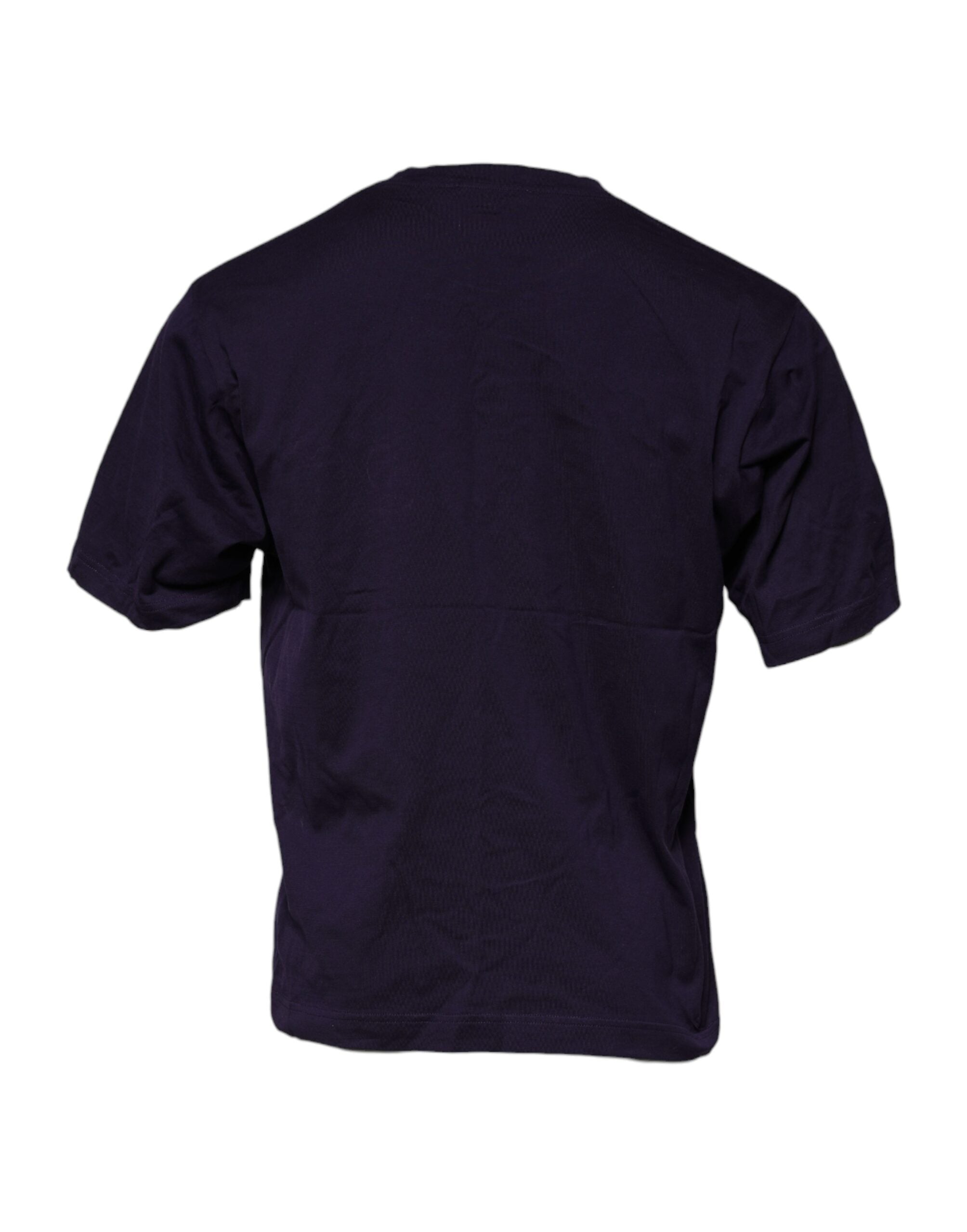 Dolce & Gabbana Purple DG Logo Cotton Crew Neck Men's T-shirt