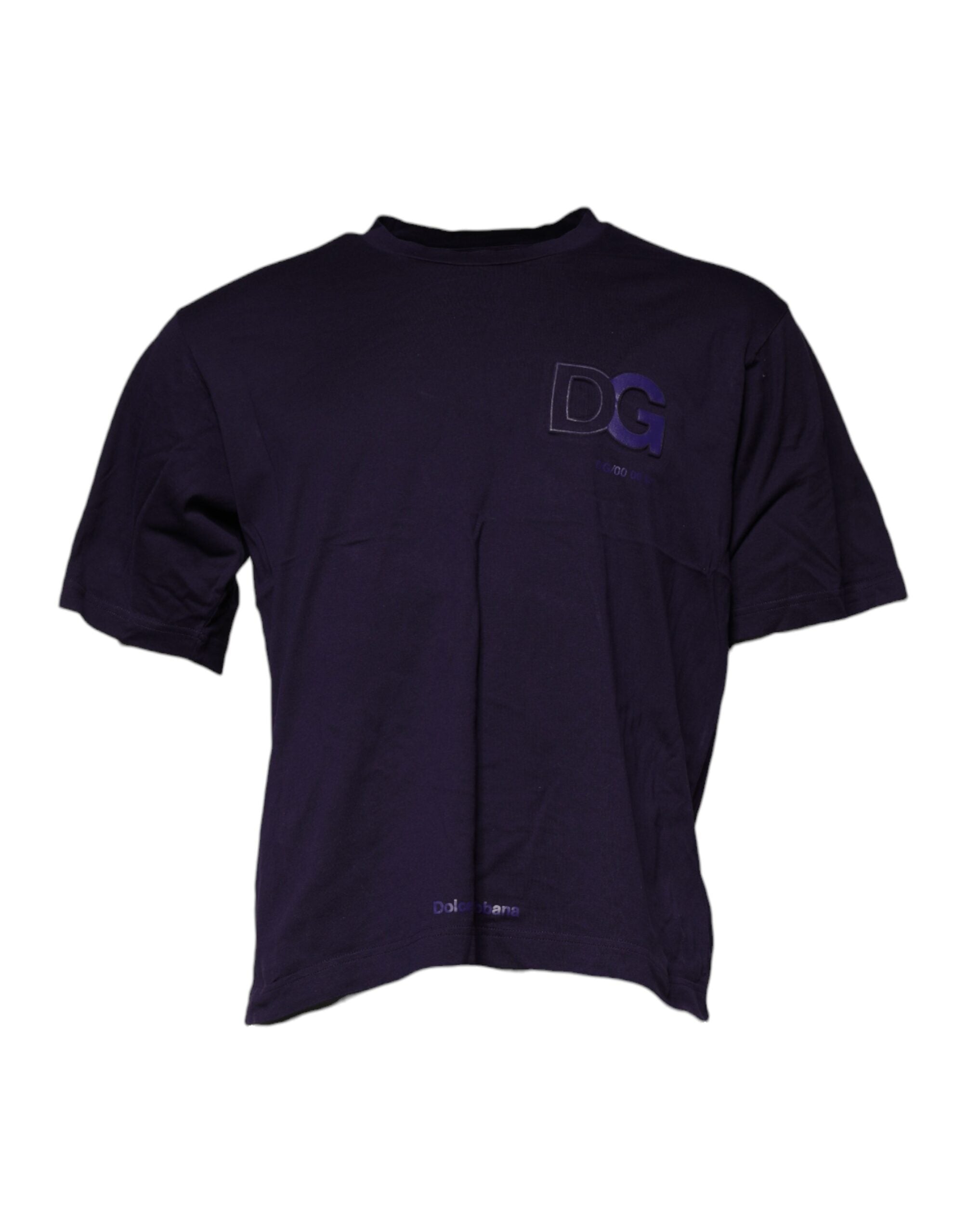 Dolce & Gabbana Purple DG Logo Cotton Crew Neck Men's T-shirt