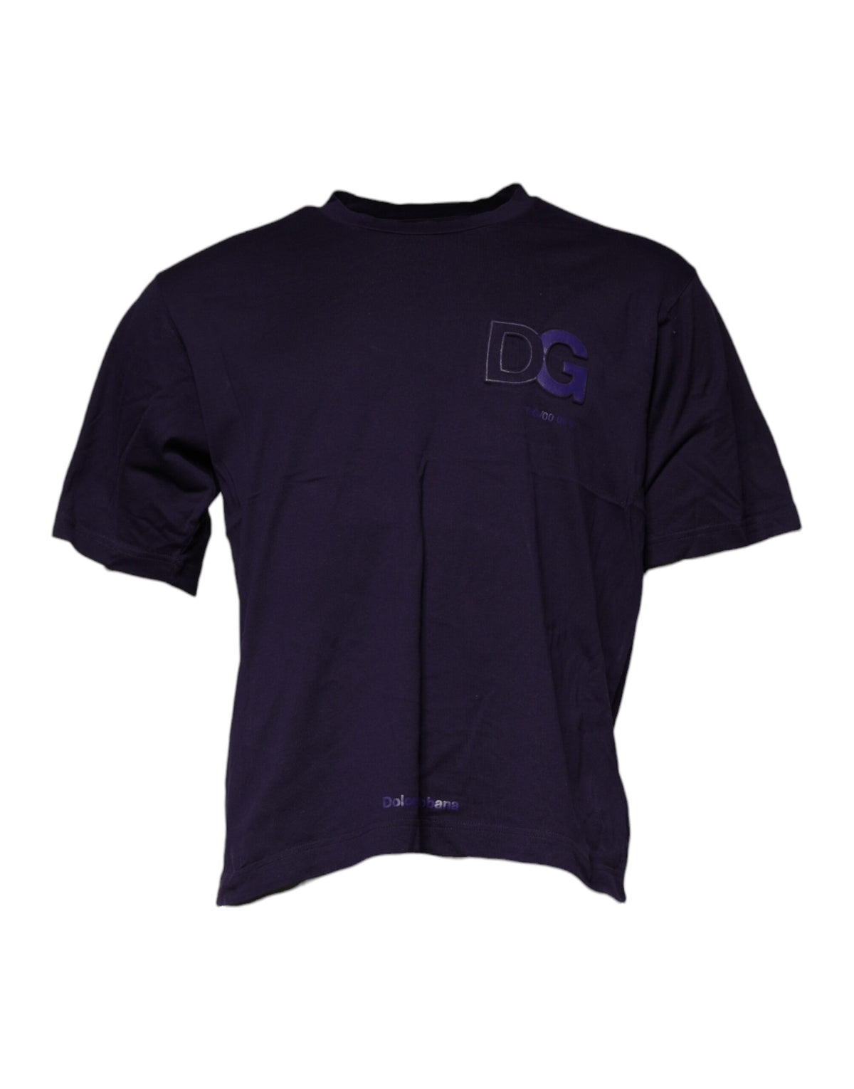 Dolce & Gabbana Purple DG Logo Cotton Crew Neck Men's T-shirt