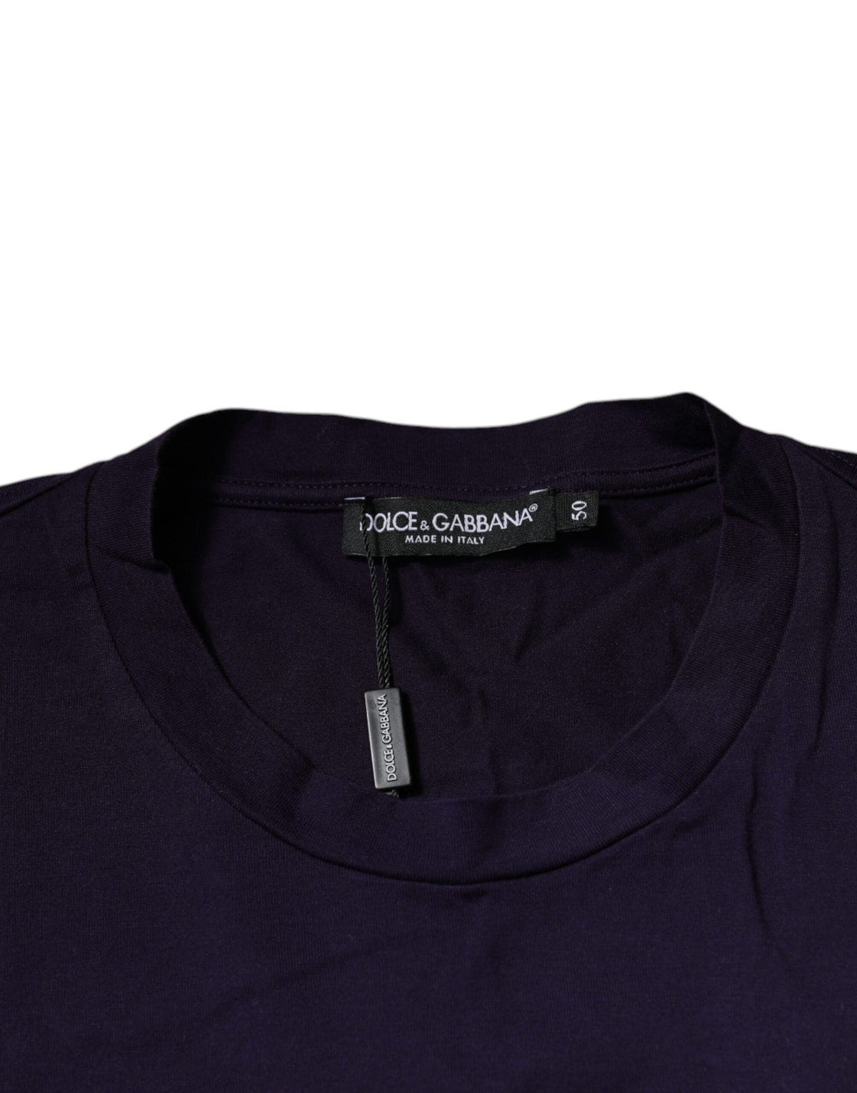 Dolce & Gabbana Purple DG Logo Cotton Crew Neck Men's T-shirt