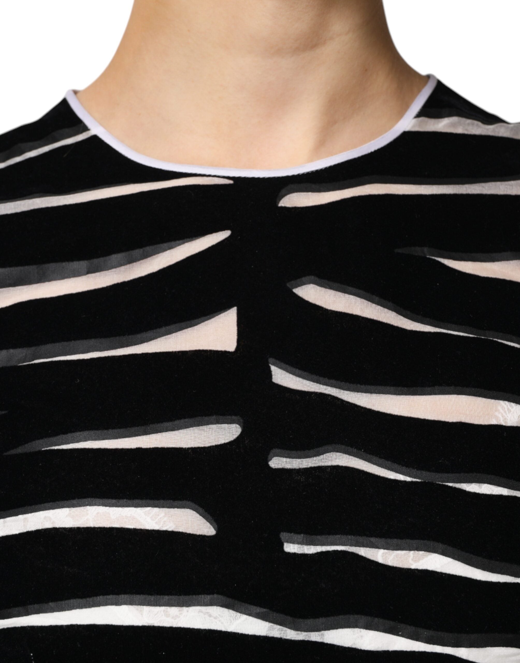 Dolce & Gabbana Black White Zebra A-line Sheath Mini Women's Dress